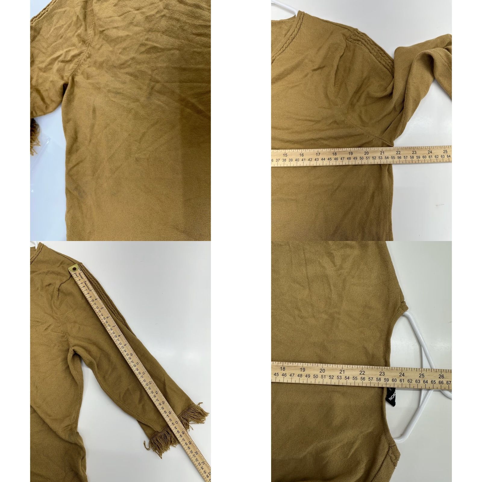 Vintage Norton Mcnaughton Womens Blouse Plus Size 1X Brown 3/4 Sleeve Fringe Size XL / US 12-14 / IT 48-50 - 8 Thumbnail