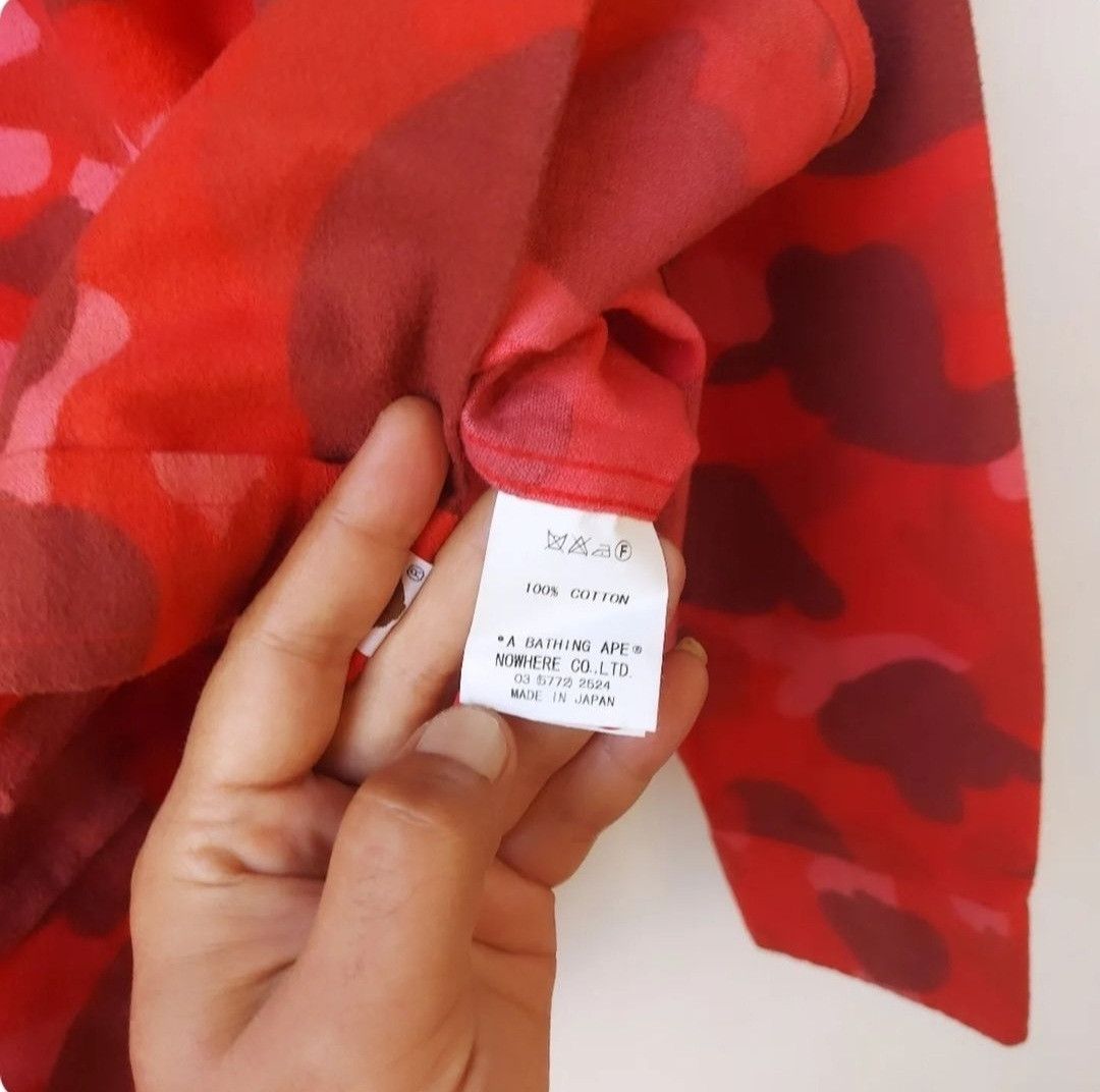 Bape Vintage BAPE Red Camo Long Sleeve Button Shirt Size US M / EU 48-50 / 2 - 9 Thumbnail