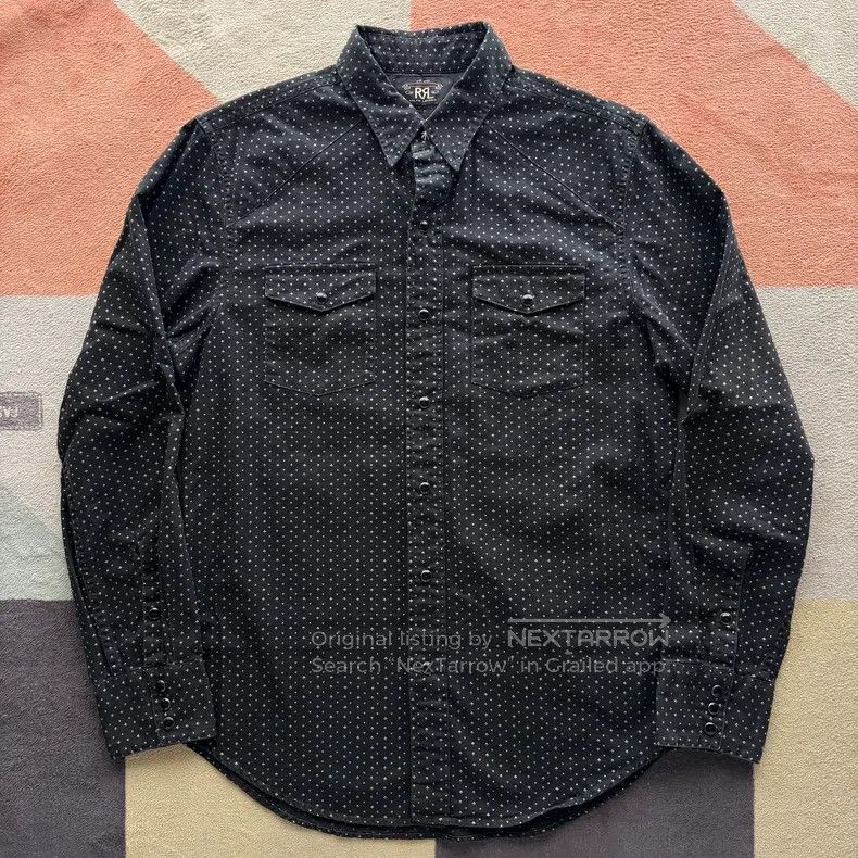 RRL Ralph Lauren RRL Ralph Lauren Black Poker Western Shirt Size US M / EU 48-50 / 2 - 2 Thumbnail