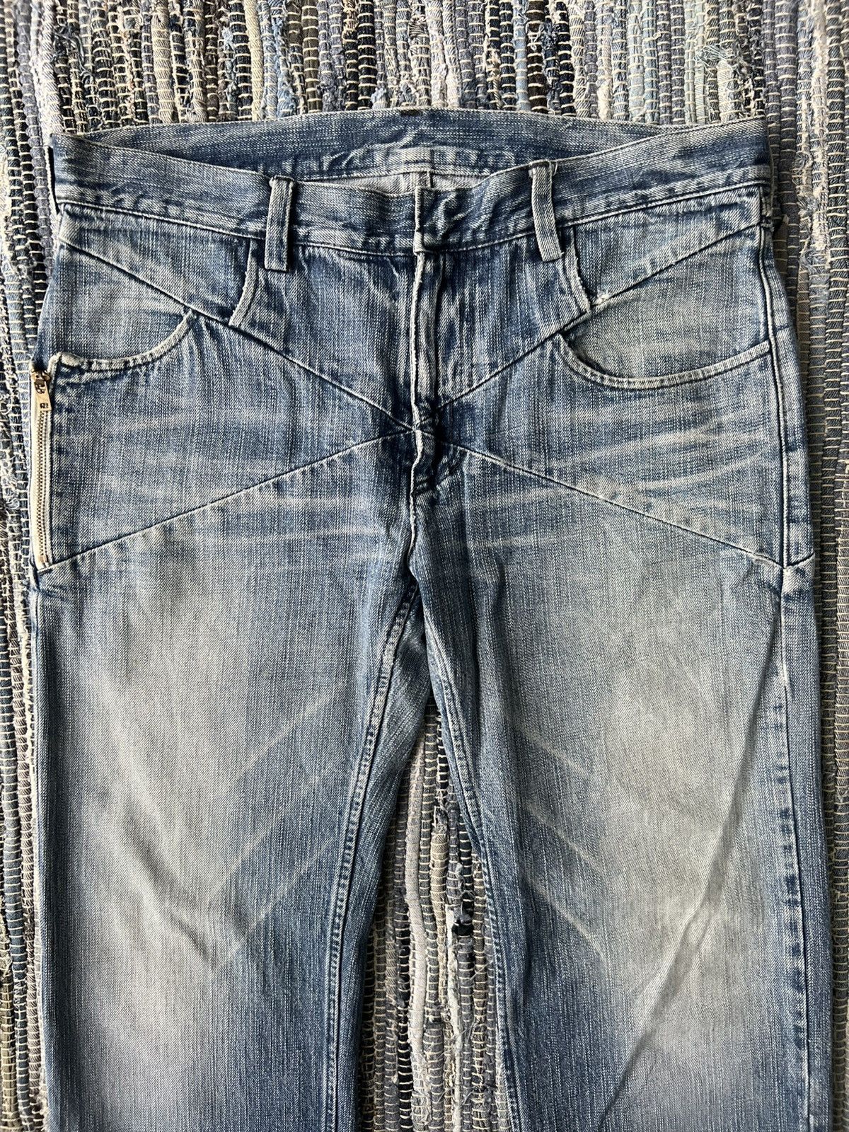 TALKING ABOUT THE ABSTRACTION FW05 TATA 🇯🇵 3D Cut Post Apocalypse Beauty Faded Runway Jeans Size US 36 / EU 52 - 4 Thumbnail