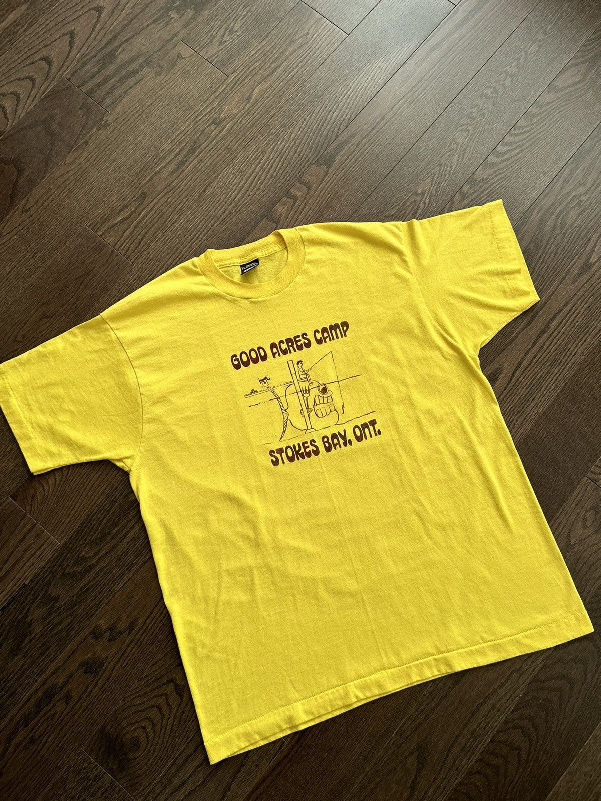 Vintage 90's Good Acres Camp Fishing Graphic Single Stitch Size US XL / EU 56 / 4 - 2 Thumbnail