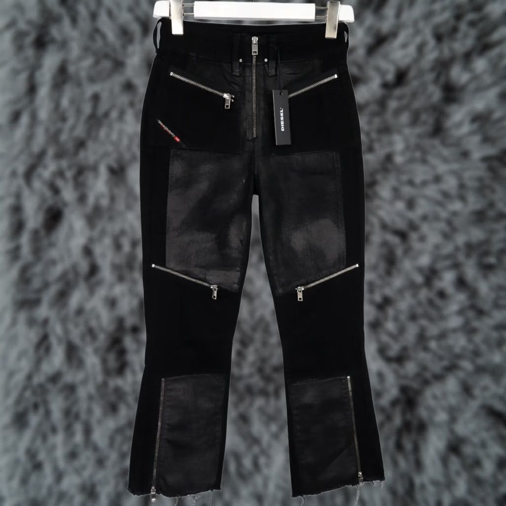 Diesel DIESEL Jeans Women's Black Zip Fly Denim Zippered Wax Look Ankle W26/L26 Size 26" / US 2 / IT 38 - 1 Thumbnail