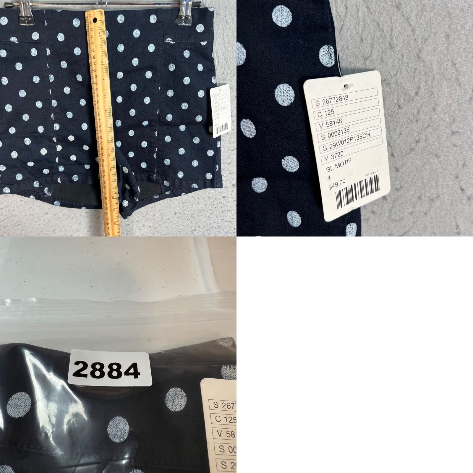 Vintage Kinchi Blue Womens Size 4 Polka Dot High-Waisted Shorts Shirt? Size 27" / US 4 / IT 40 - 8 Thumbnail