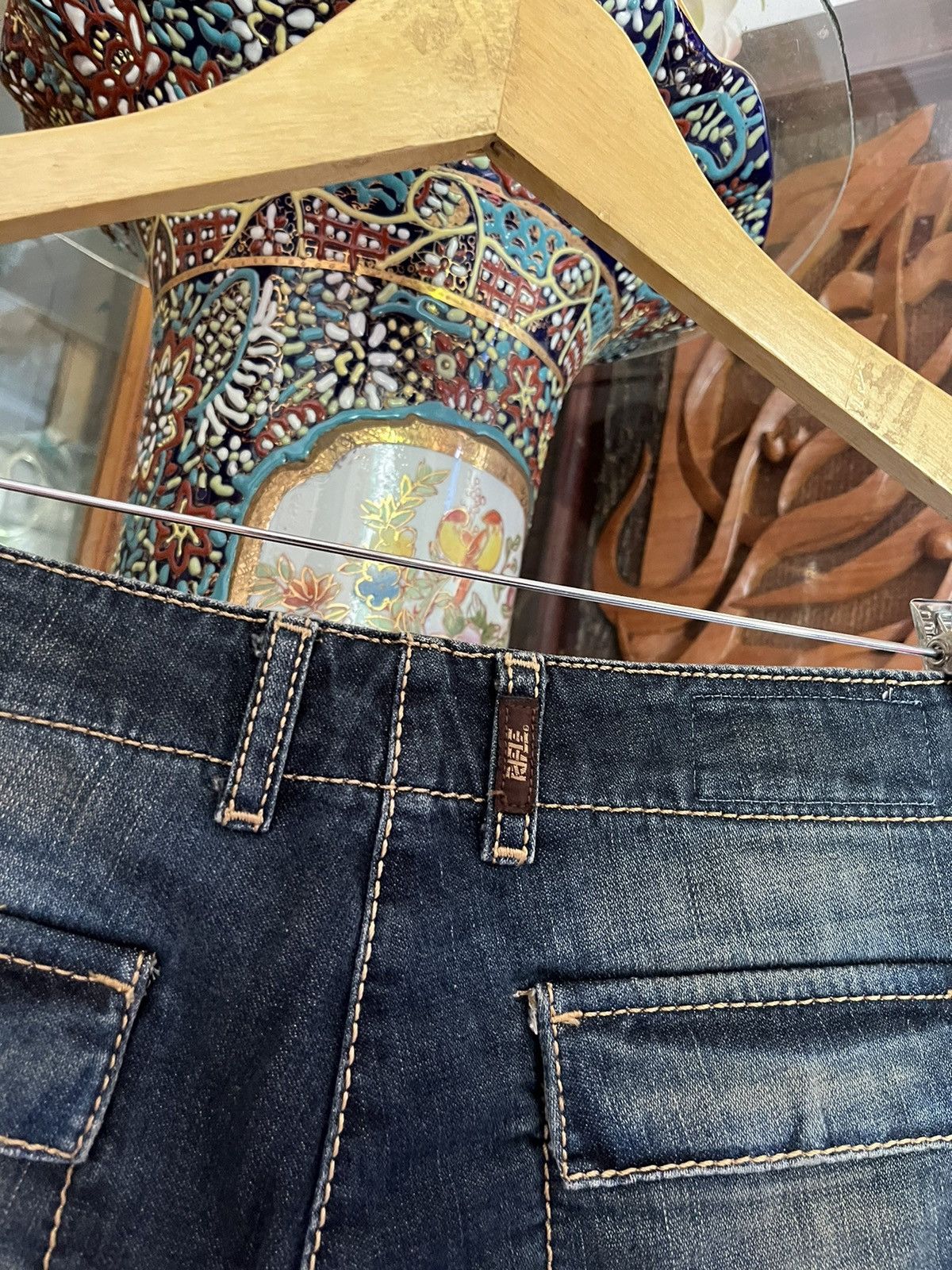 If Six Was Nine × Japanese Brand × KMRii Y2K Rifle Ultility Flared Jeans Size 33" - 6 Thumbnail