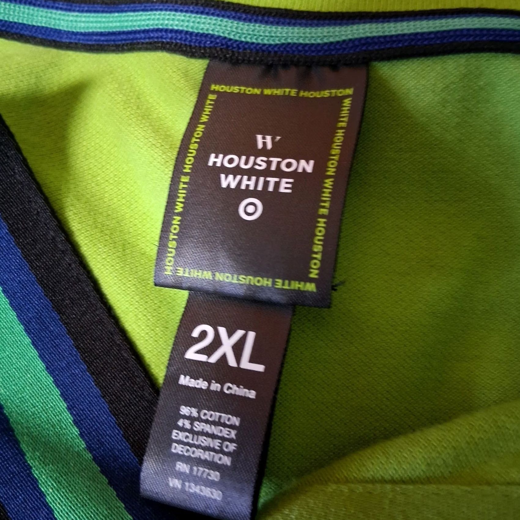 Vintage VINTAGE Houston White Polo Shirt Men 2XL Lime Green Woven W Sporty Golf Preppy Size US XXL / EU 58 / 5 - 7 Thumbnail