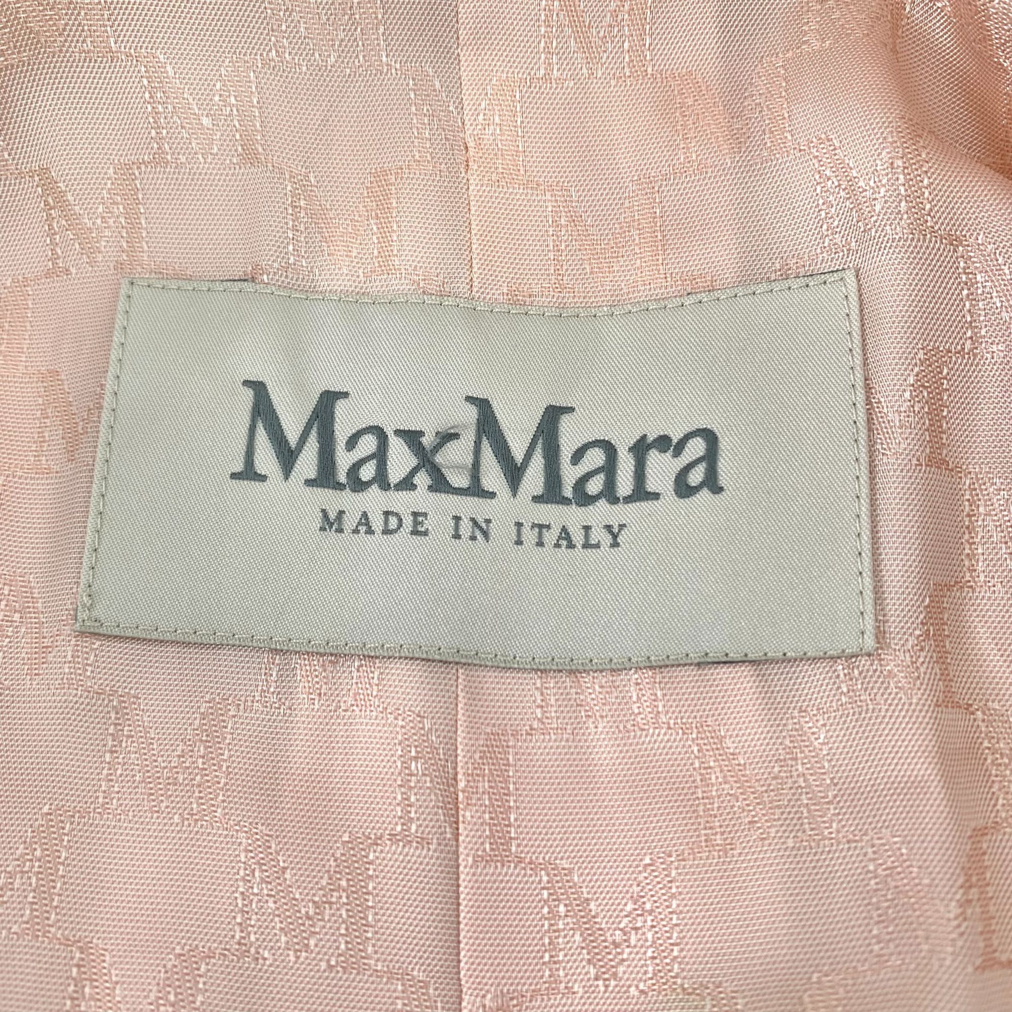 Max Mara MaxMara Soft Pink Wool-Blend Double-Breasted Long Coat Size XS / US 0-2 / IT 36-38 - 6 Thumbnail