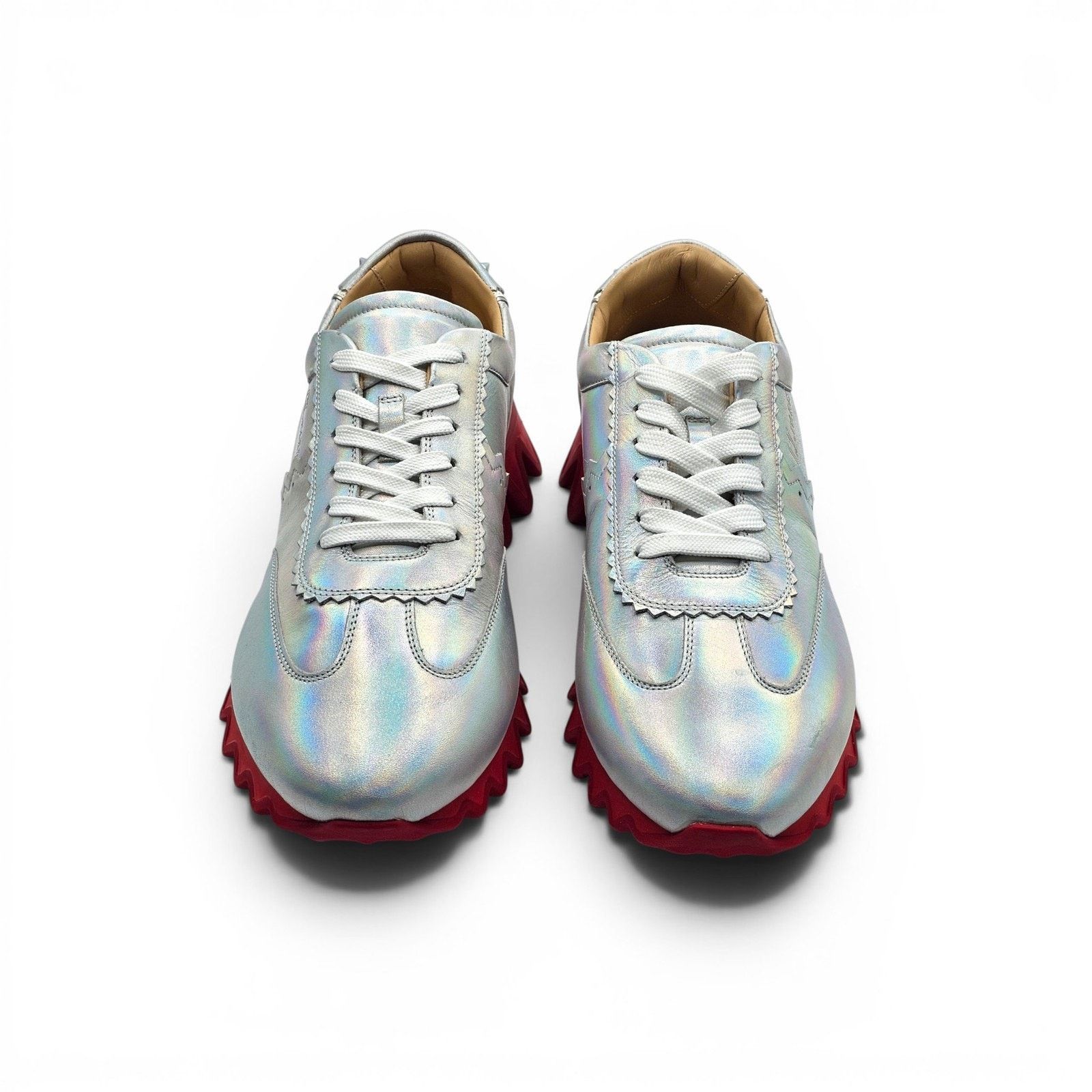 Christian Louboutin Astroloubi Silver Iridescent Red Bottom Sneakers EU 42 US 9 Size US 9 / EU 42 - 3 Thumbnail