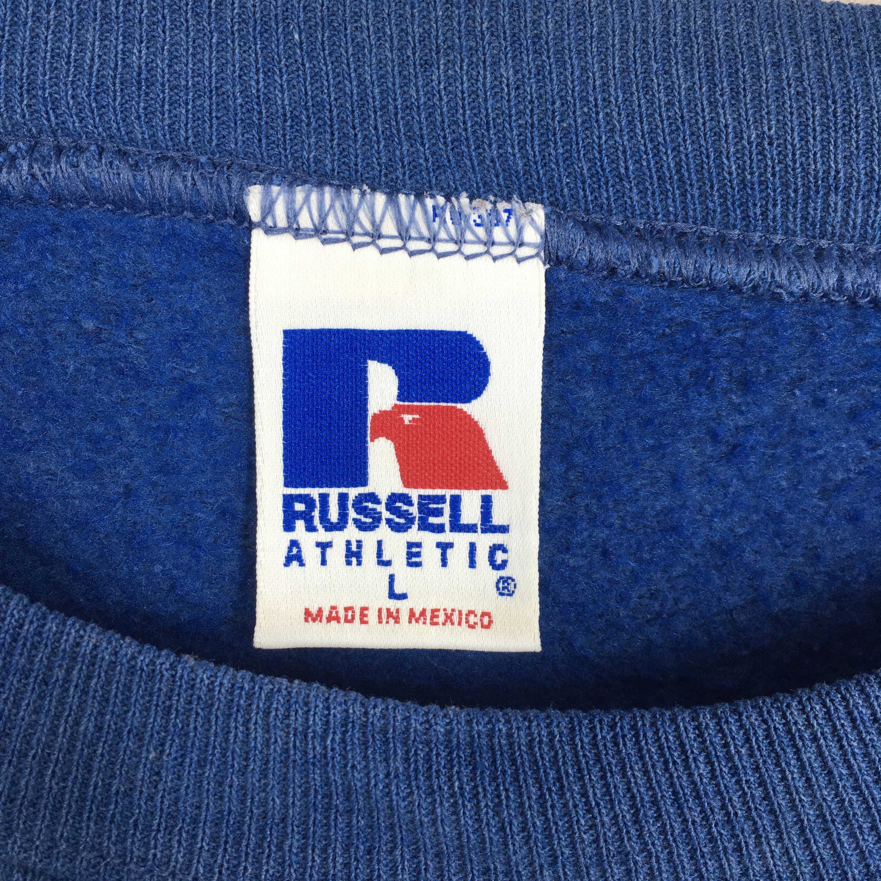 Russell Athletic Vintage 90s Russell Athletic Blue Plain Sweatshirt Large Size US L / EU 52-54 / 3 - 5 Thumbnail
