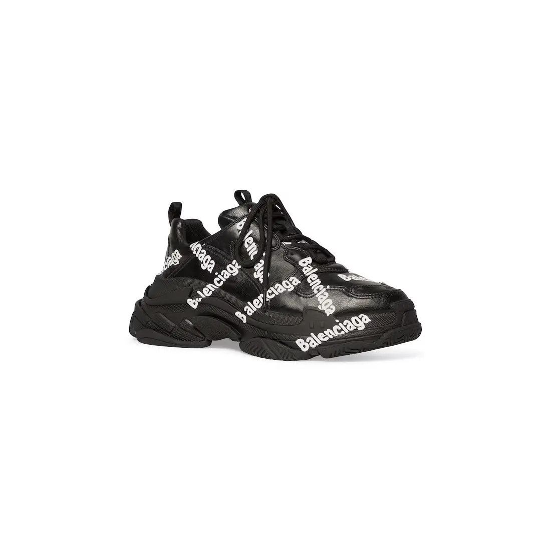 Balenciaga o1mt1gz0325 Triple S Logotype Sneakers in Black Size US 10 / IT 40 - 2 Thumbnail