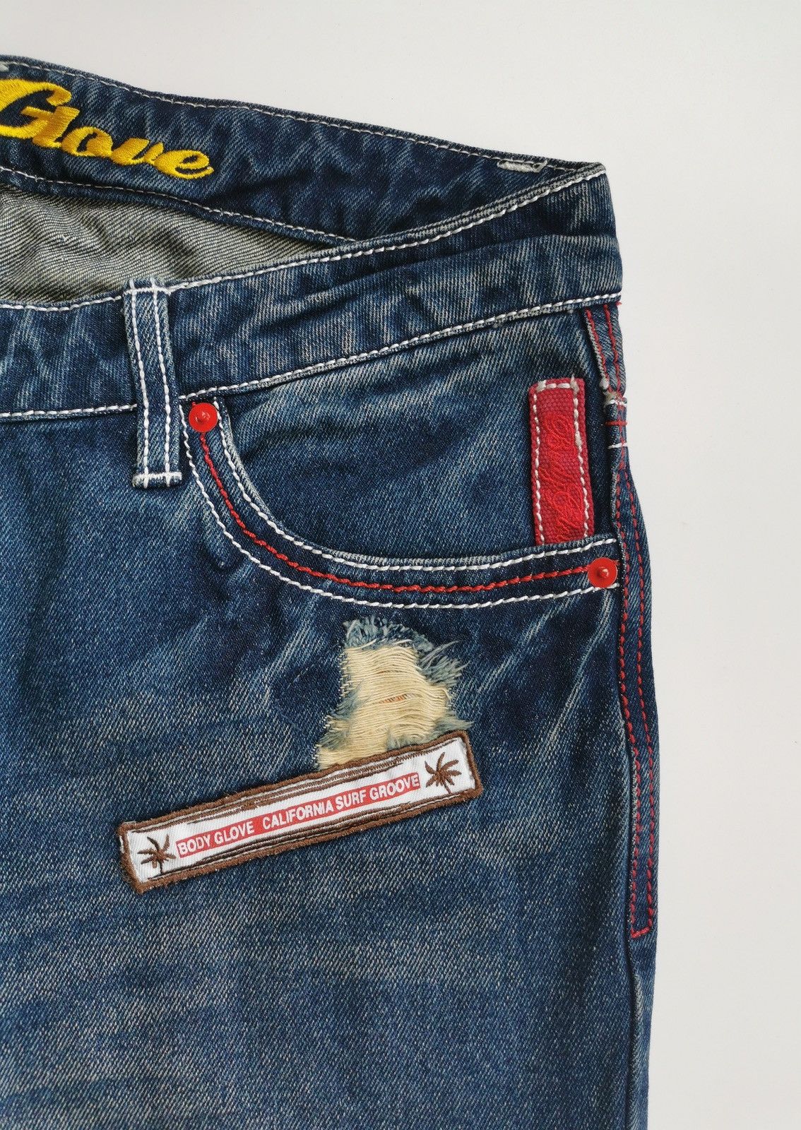 Brain Dead × Gotcha Y2K Gotcha Embroidery Print Vintage Jeans Size US 32 / EU 48 - 6 Thumbnail
