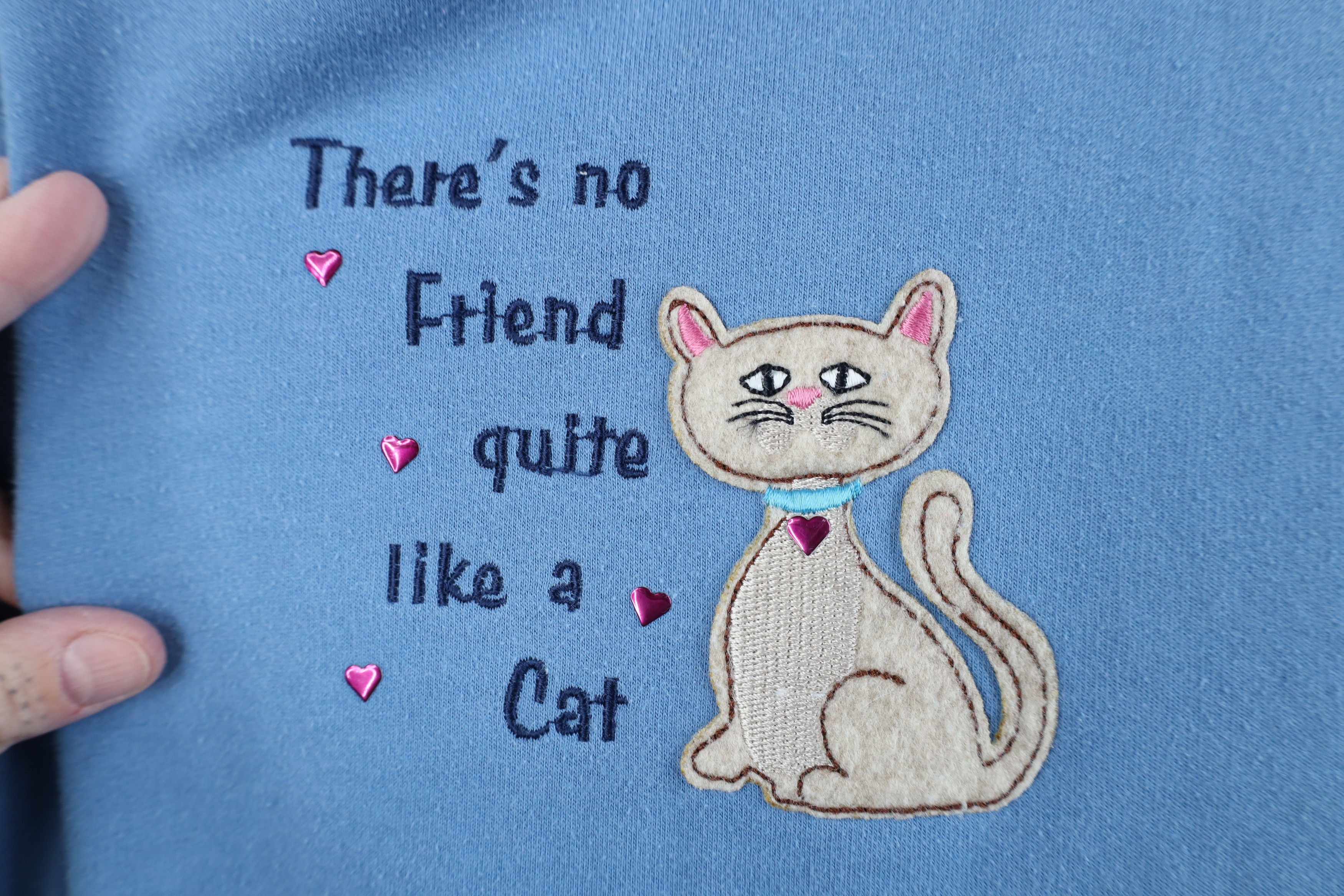 Vintage Vintage 90s Y2K Friend Cat Kitten Layered Sweatshirt Blue Size XL / US 12-14 / IT 48-50 - 4 Thumbnail