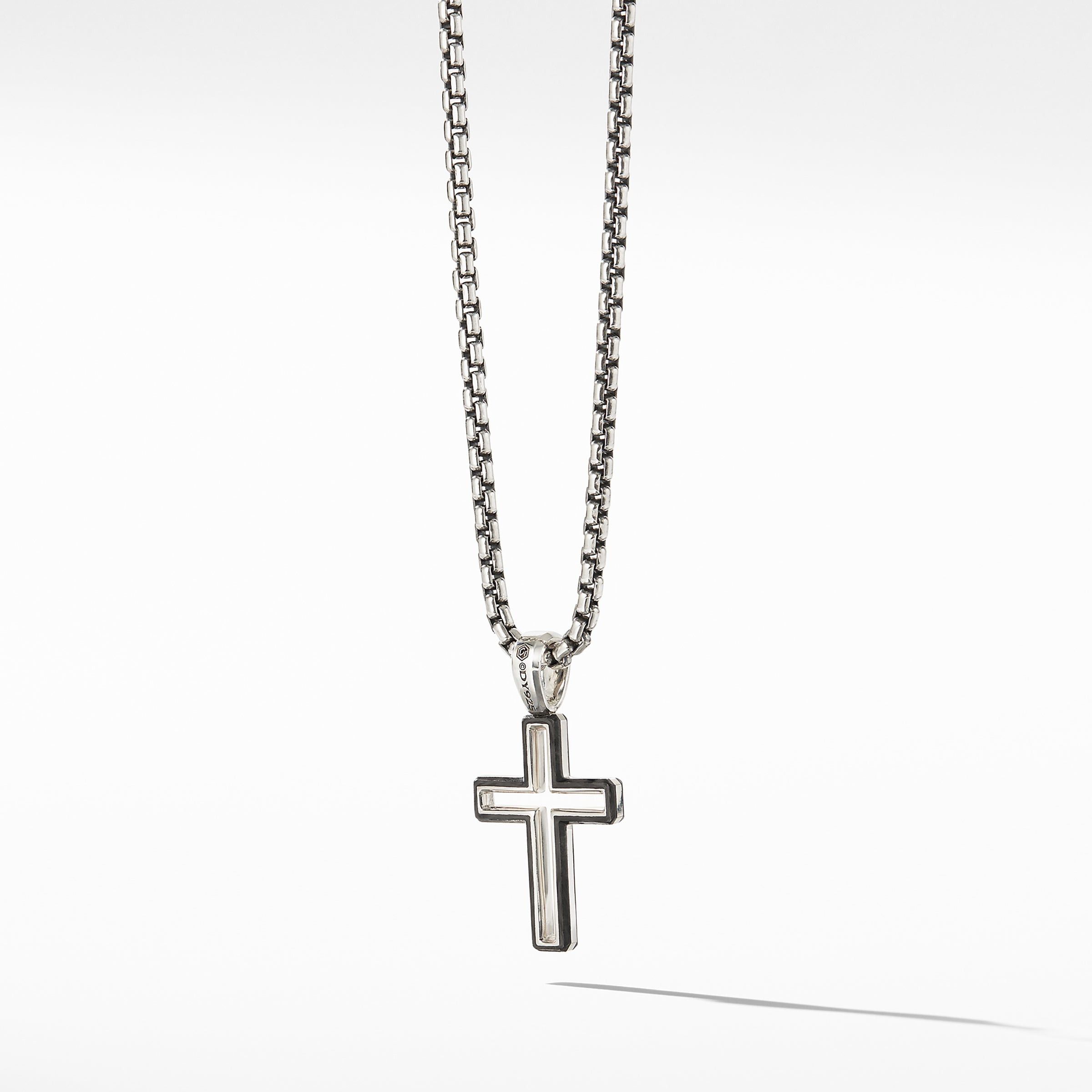 David Yurman o1w1db10526 D25165M /Size 8/Forged Carbon Cross in Silver Size ONE SIZE - 6 Thumbnail