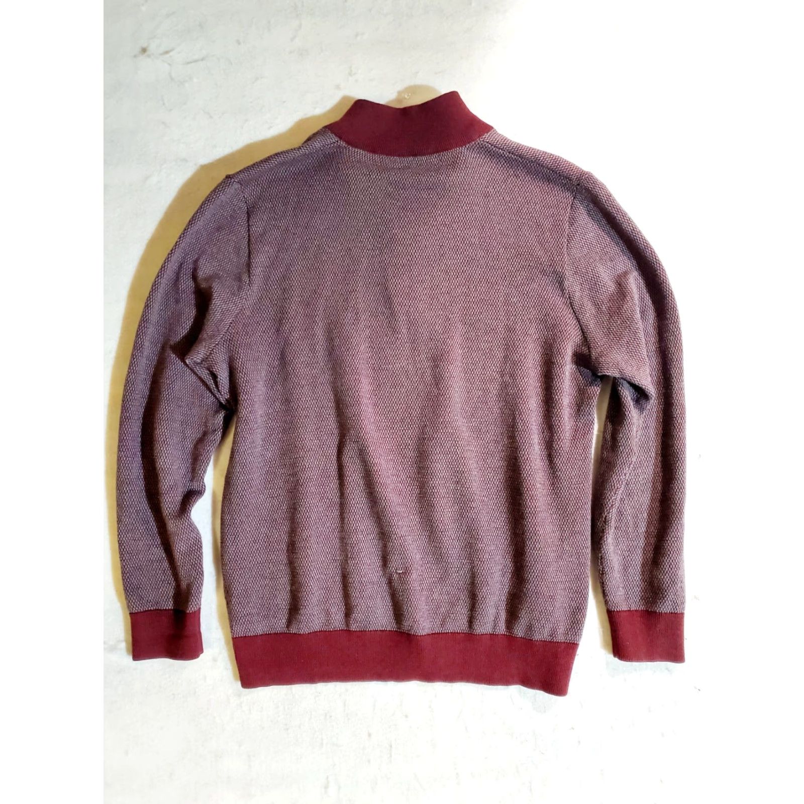 Vineyard Vines Vineyard Vines Signature 1/4 Zip Pullover Burgundy Mock Neck Sweater Mens Size L Size US L / EU 52-54 / 3 - 7 Thumbnail