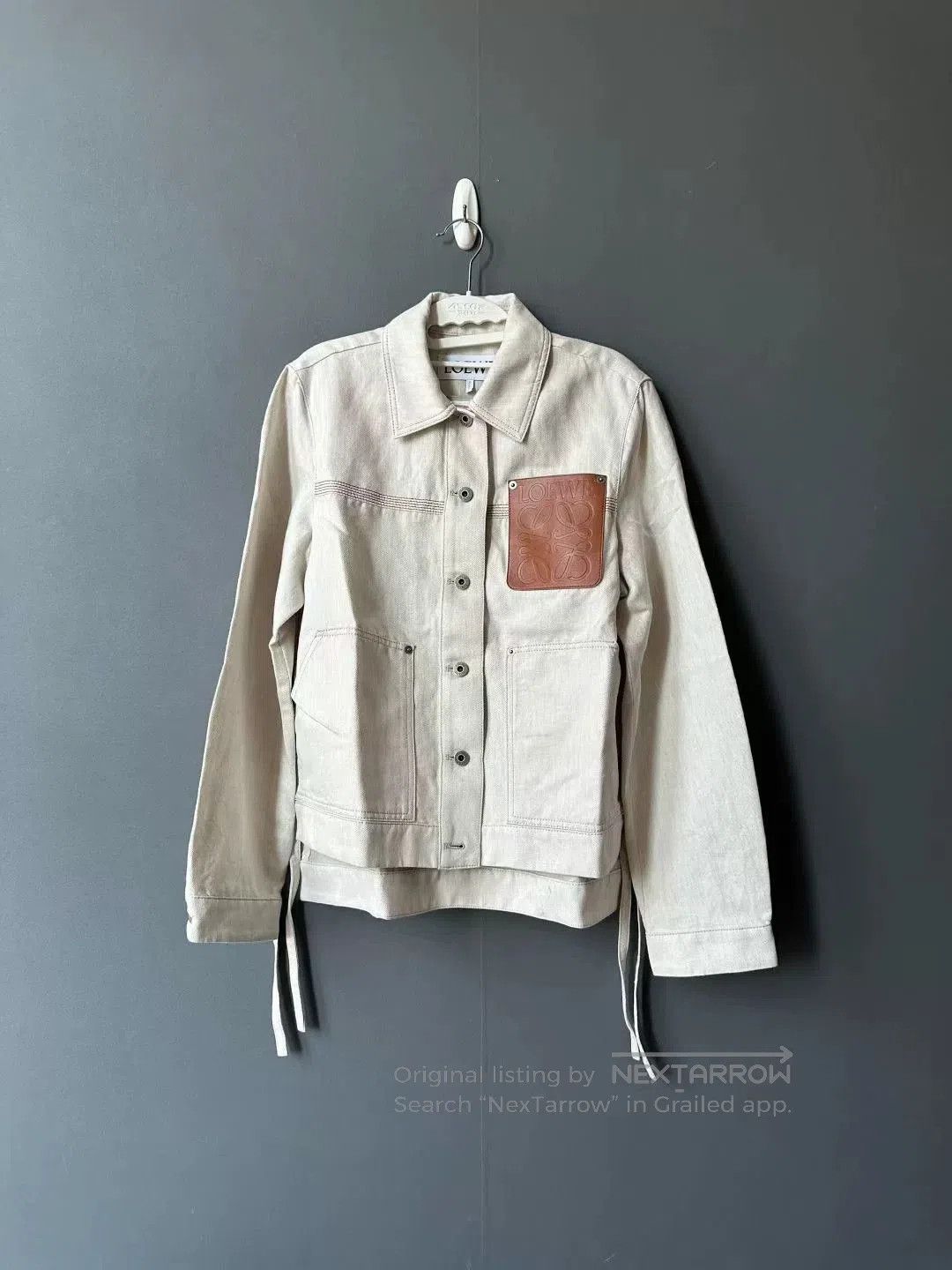 Loewe loewe beige denim jacket with leather tag. Size US S / EU 44-46 / 1 - 1 Thumbnail