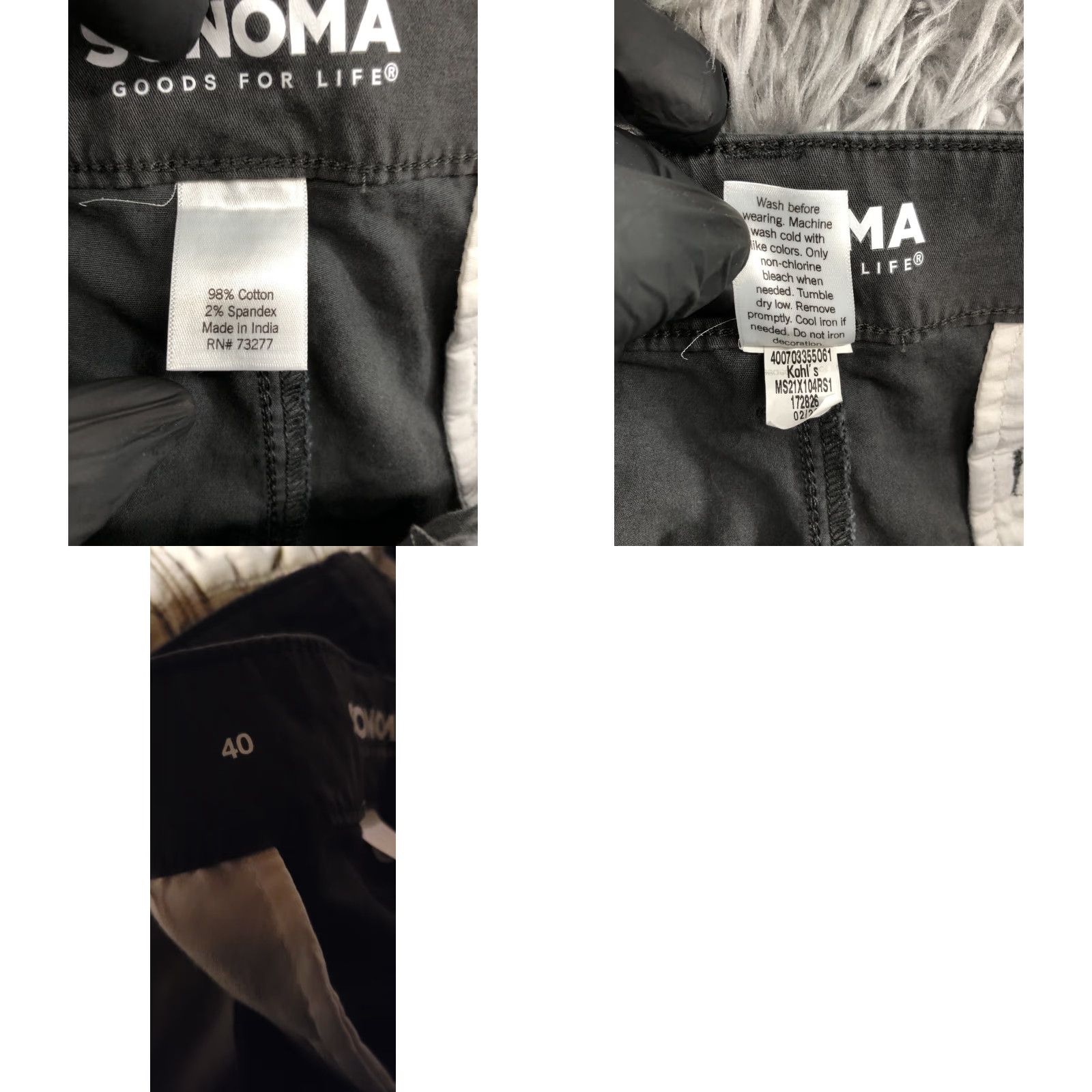 Vintage Sonoma Mens Shorts Bermuda Casual Mid Rise Gray 40 Regular Cotton Blend 5-Pocket Logo Wash Medium Spring Summer Fall Mens Size US 40 / EU 56 - 8 Thumbnail