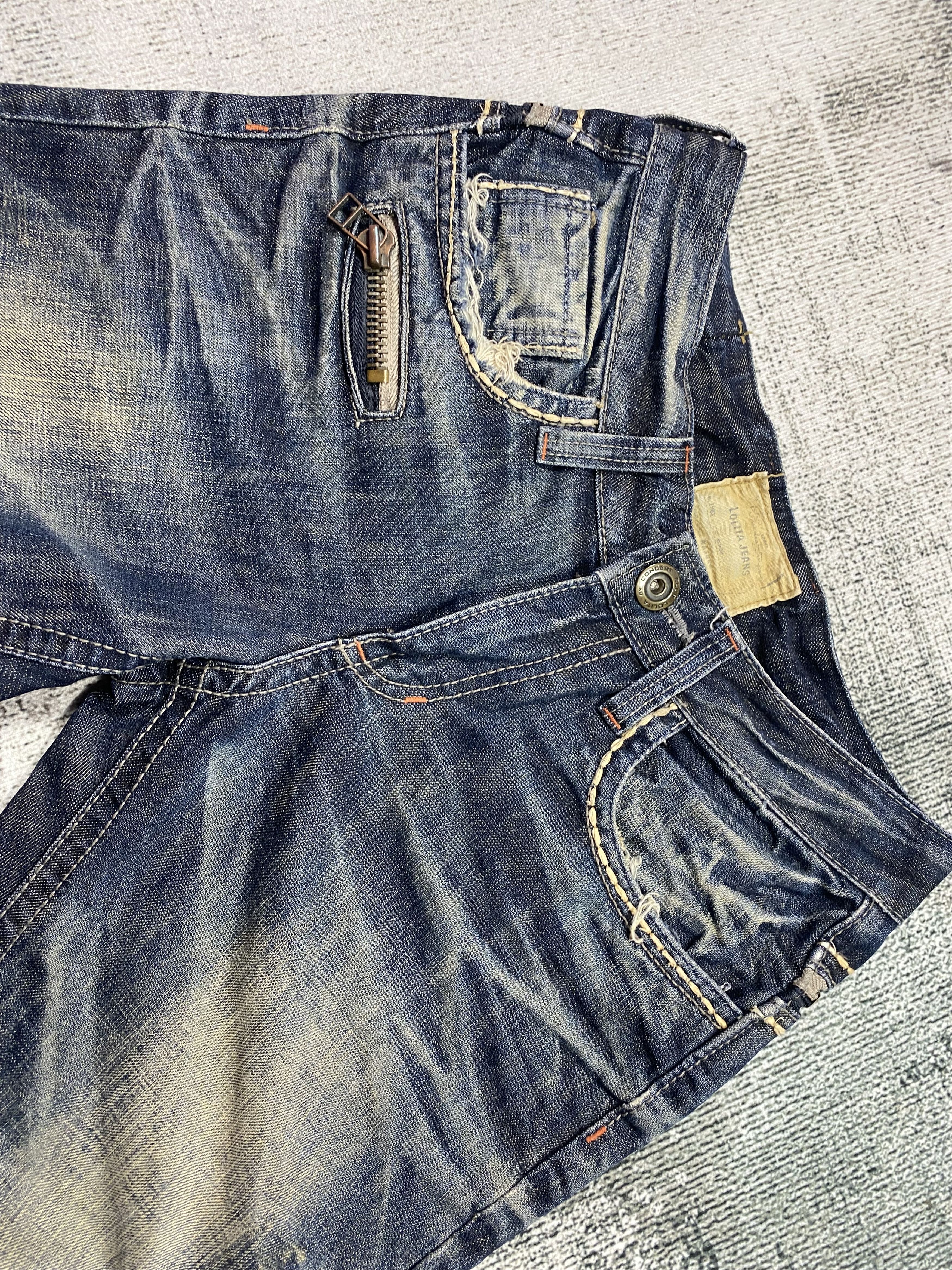Vintage Lolita Low Rise Rusty Whiskers Exotic Distressed Denim Size US 28 / EU 44 - 5 Thumbnail
