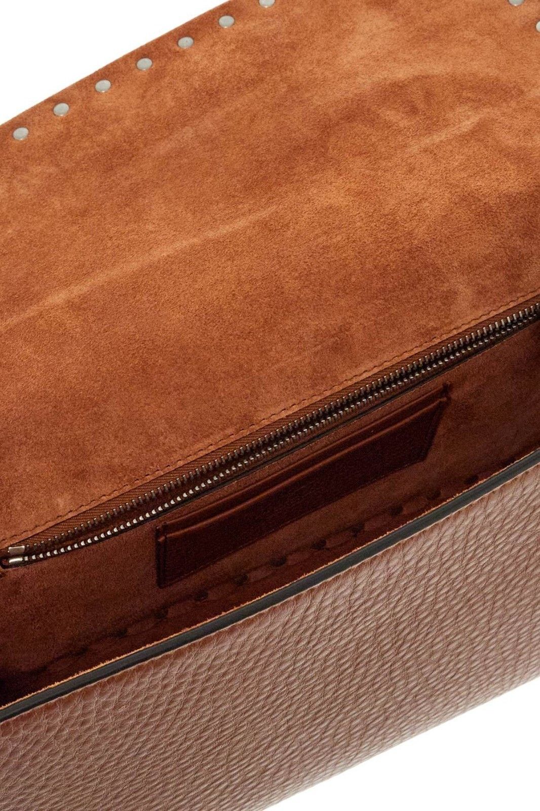 Valentino Valentino Rockstud Medium Brown Leather Messenger New Size ONE SIZE - 4 Thumbnail