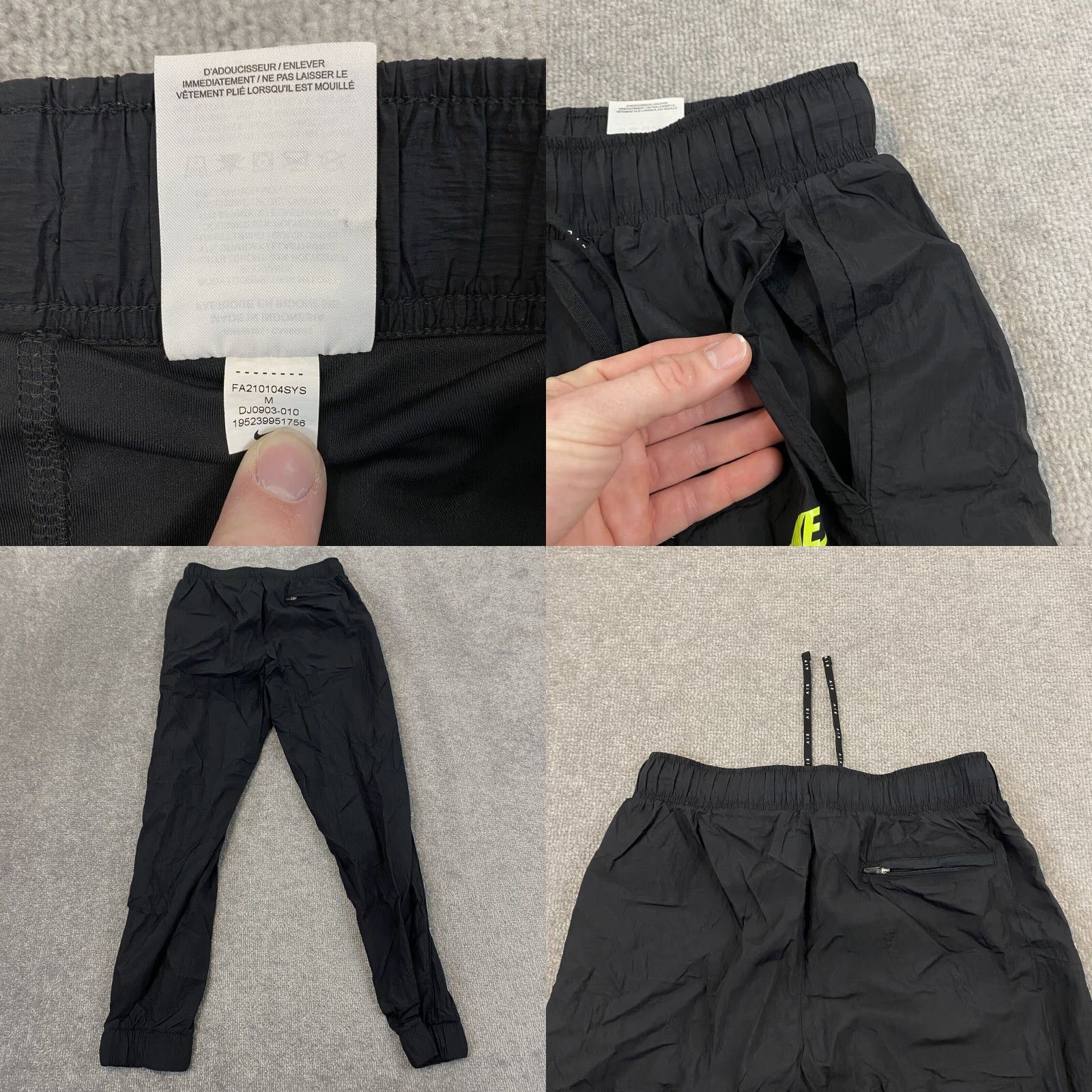 Nike VINTAGE Nike Women's Jogger Pants Activewear Size M Black/Volt 2-in-1 Woven Nylon Running Size 32" / US 10 / IT 46 - 8 Thumbnail