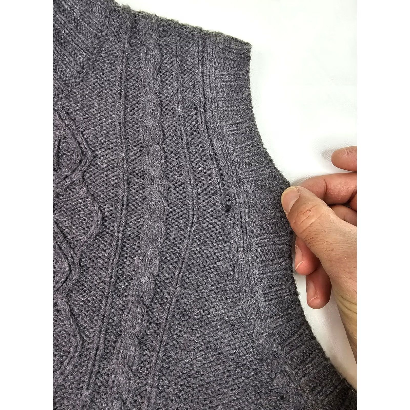Denim & Co. VINTAGE Denim & Co Denim & Co Tweed Wool Acrylic Blend Full Zip Vest Men 3X (54" Chest) Gray Knit Size XXL / US 16-18 / IT 52-54 - 6 Thumbnail