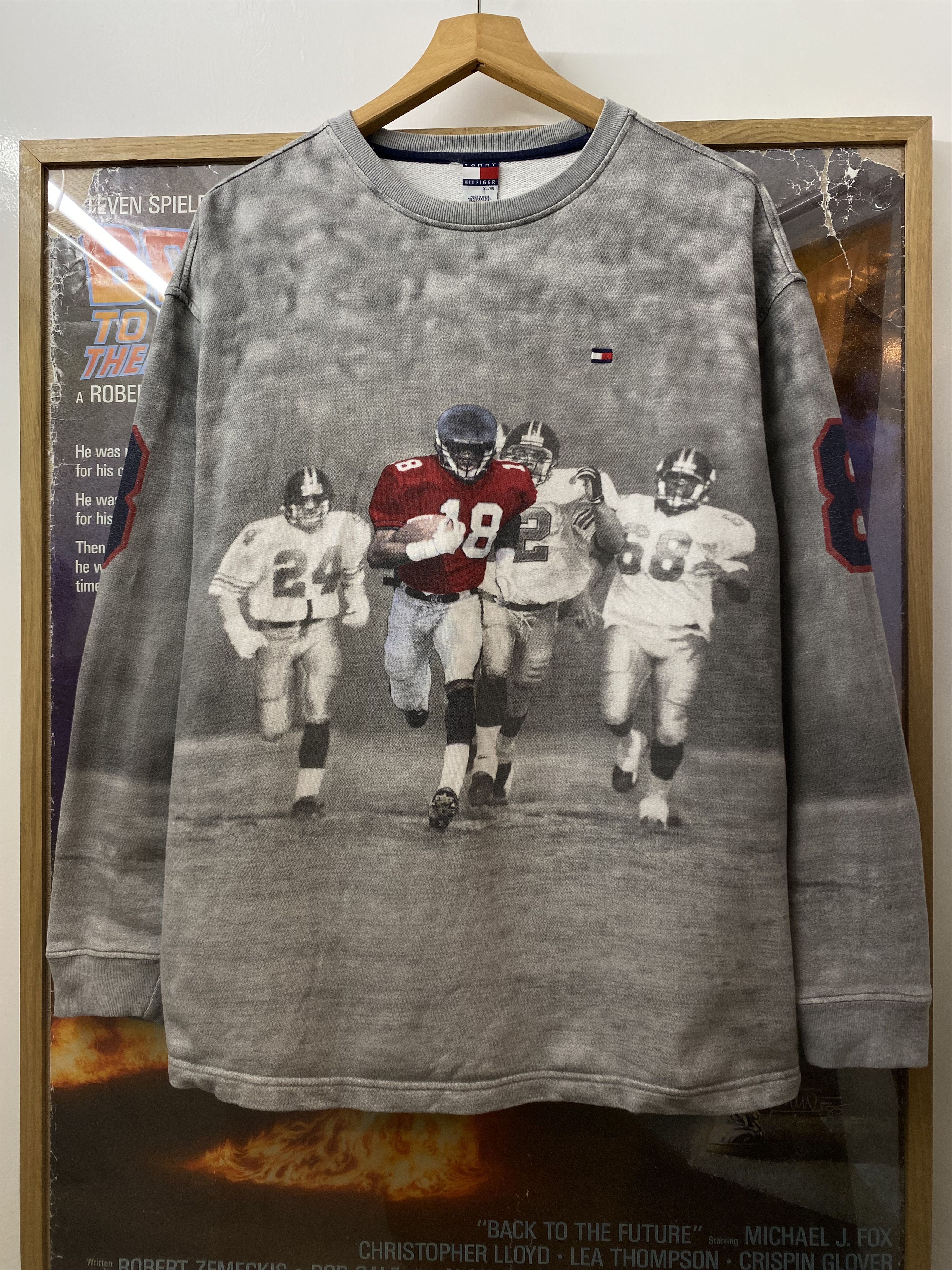Tommy Hilfiger 90s Vintage Tommy Hilfiger NFL Number 8 AOP Sweatshirt Size US XL / EU 56 / 4 - 2 Thumbnail