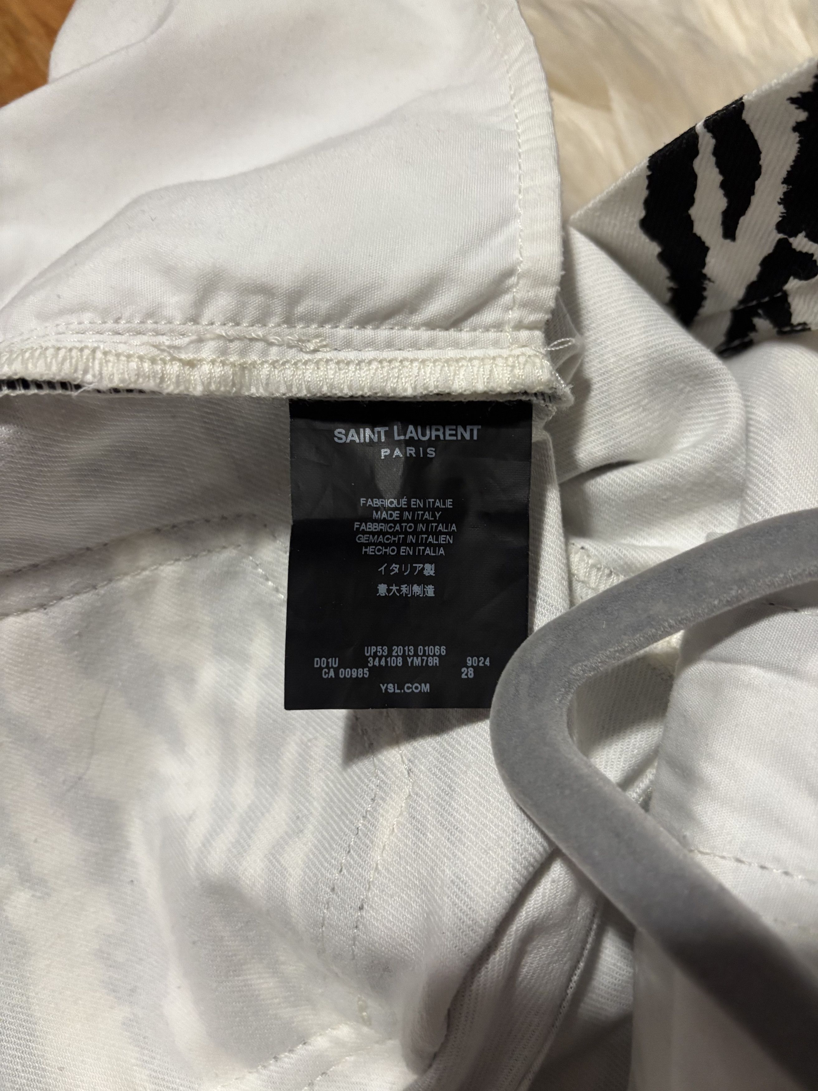 Saint Laurent Paris SS14 ZEBRA PRINT DENIM JEANS HEDI SLIMANE Size US 28 / EU 44 - 5 Thumbnail