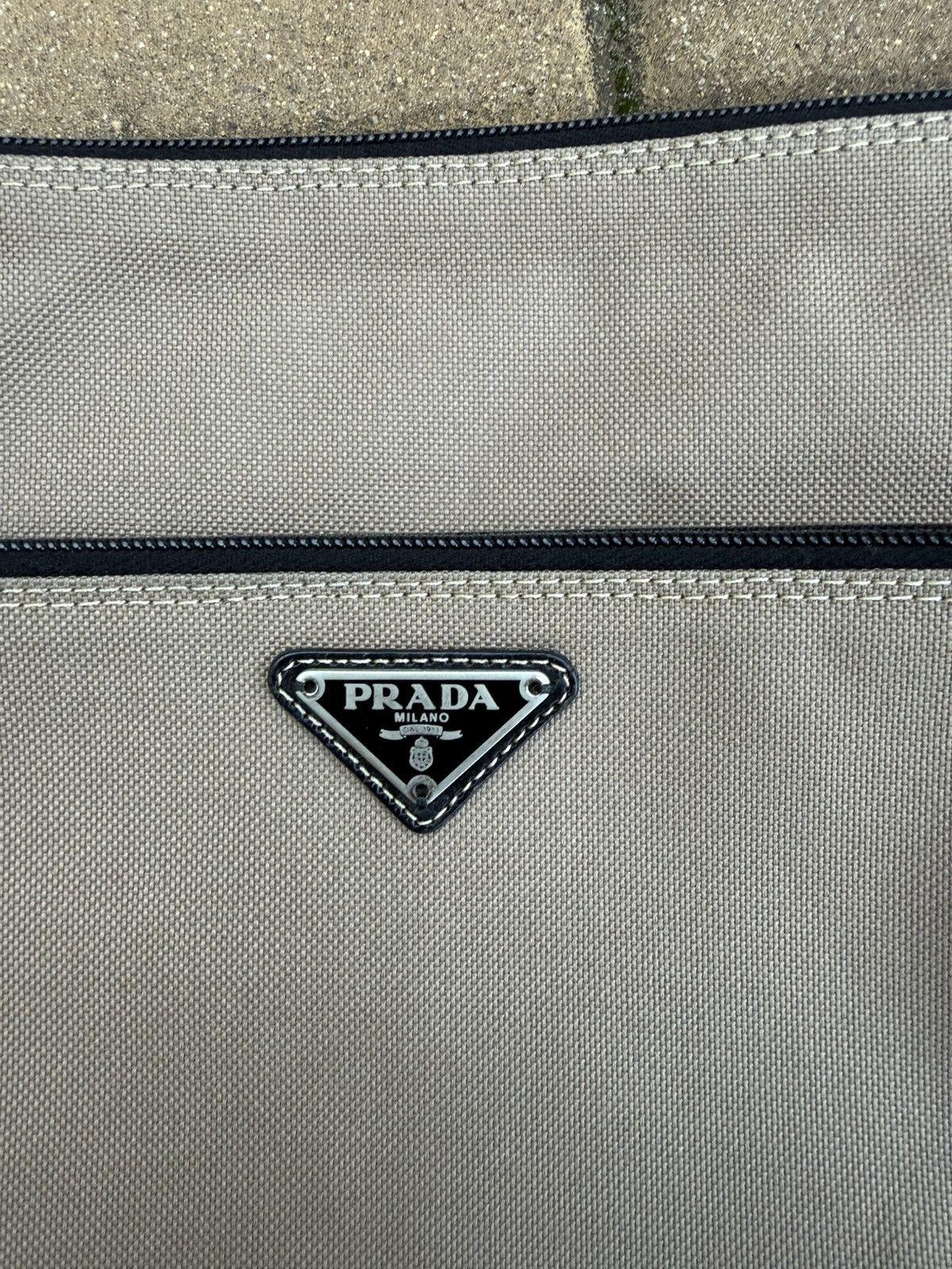 Prada Prada Canvas Messenger Bag Used Brown OS Size ONE SIZE - 3 Thumbnail