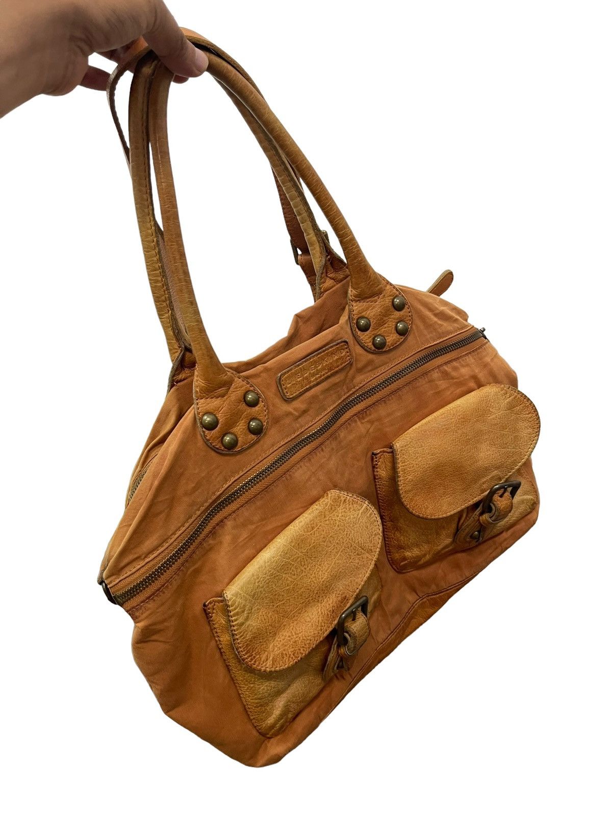 Genuine Leather Leather Cotton Patina Vtg Liebeskind Berlin Tote Bag 3🟩 Size ONE SIZE - 3 Thumbnail