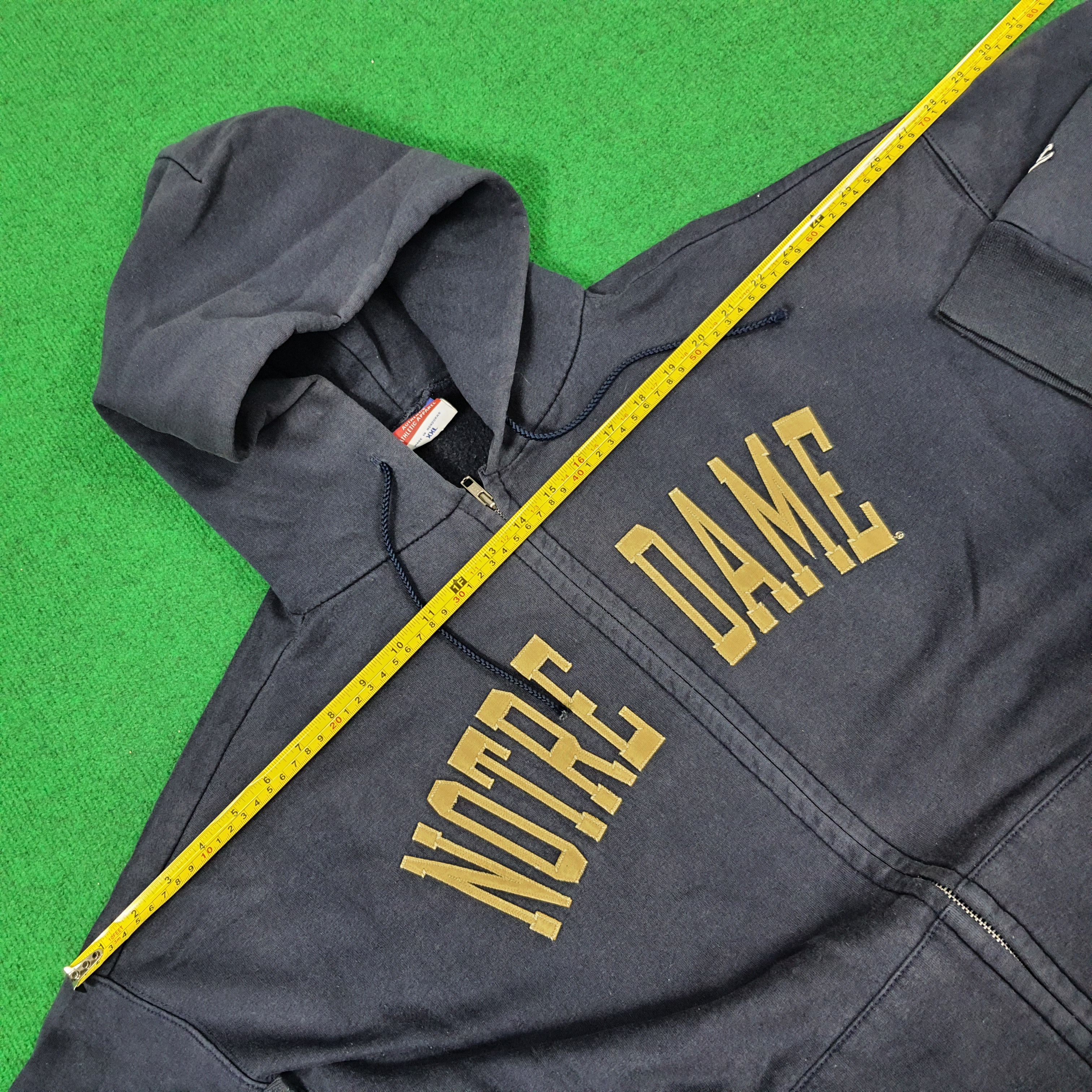NFL × Vintage Vintage NFL Notre Dame College Team Zipper Hoodie Size US XXL / EU 58 / 5 - 9 Thumbnail