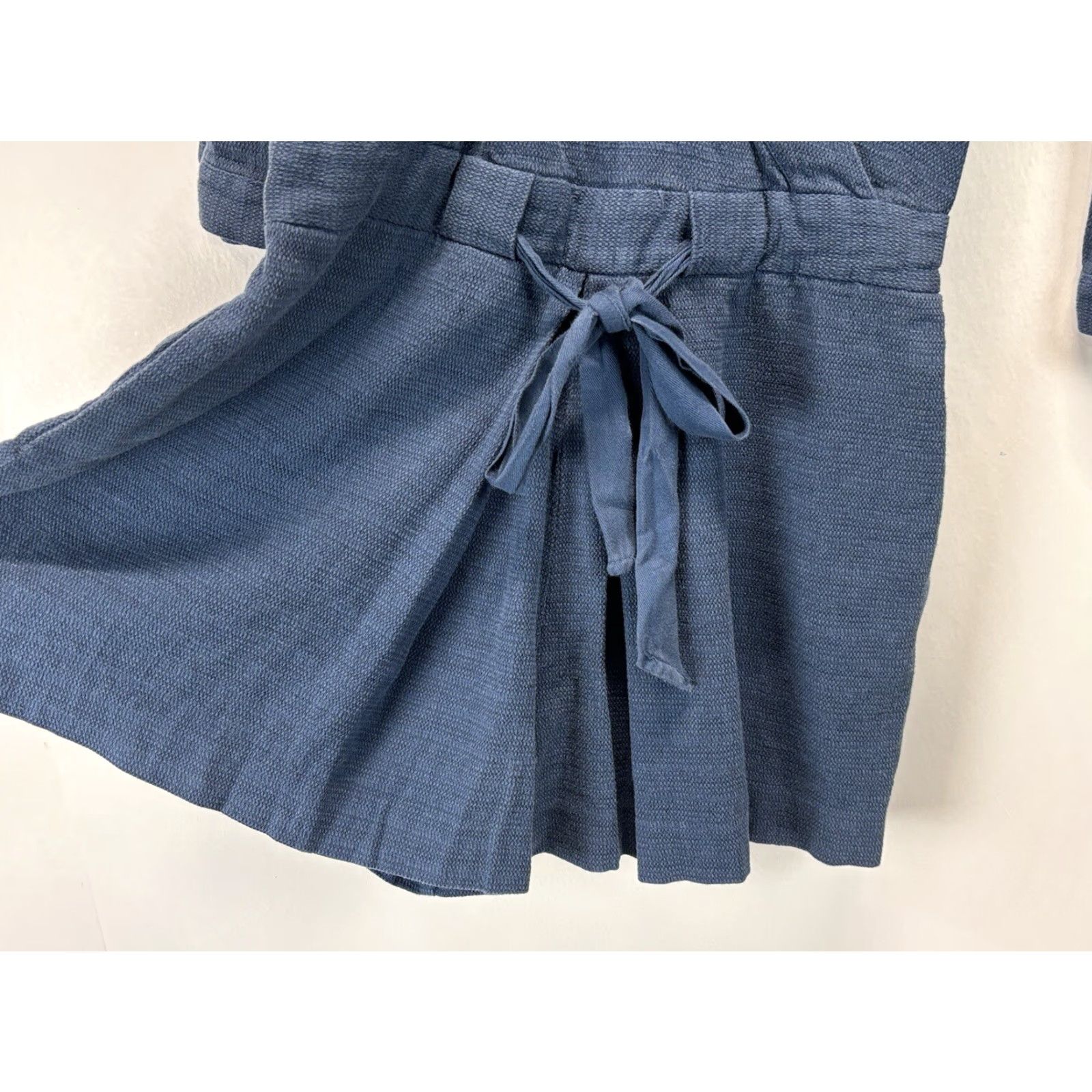 Madewell Madewell Romper Shirt One-Piece Linen Blend Kimono Short Belted Women’s S Blue 90s? Size 28" / US 6 / IT 42 - 4 Thumbnail
