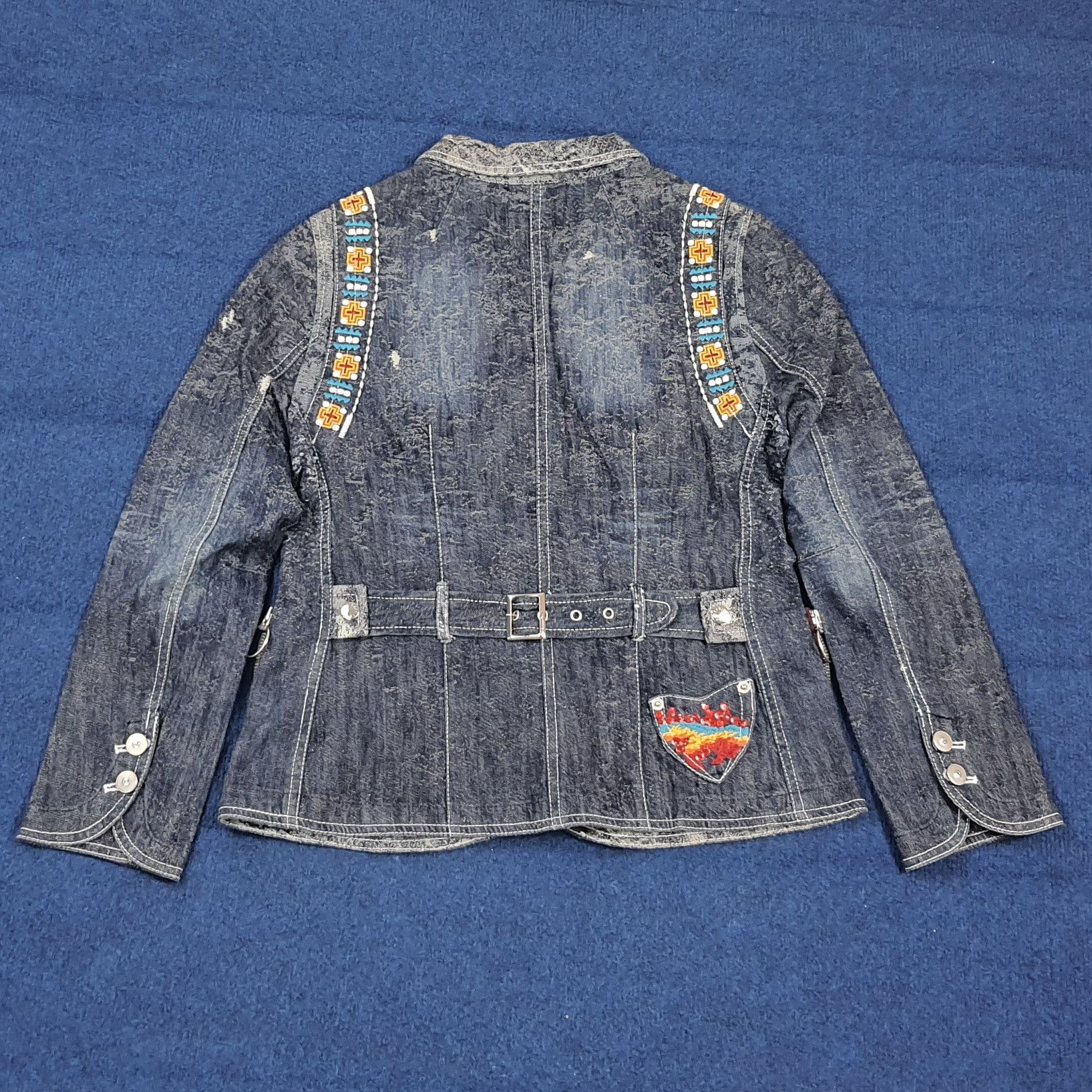 Japanese Brand Vintage Japan GKITALIYA Denim Jacket Boho C296N9 Size XS / US 0-2 / IT 36-38 - 5 Thumbnail