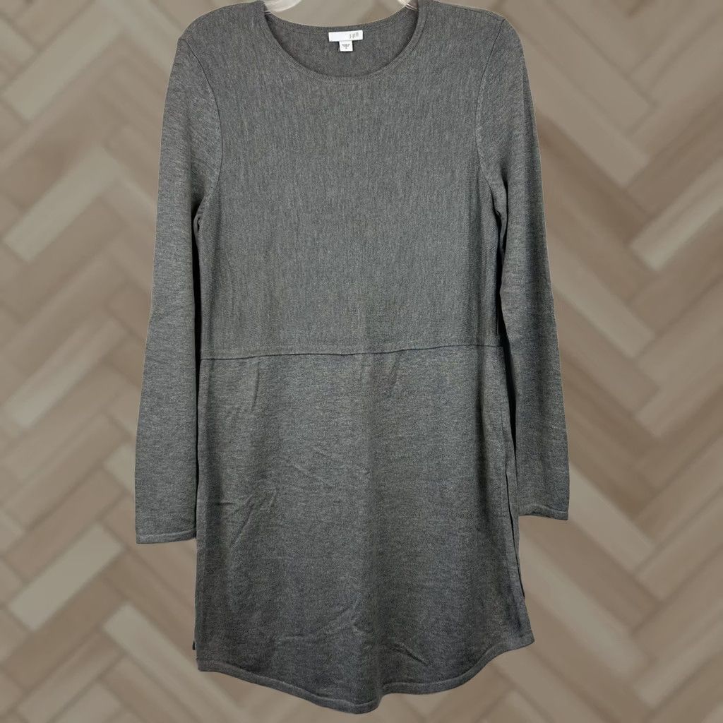 J. Jill J Jill Sweater Dress Tunic Gray Womans S Viscose Wool Blend Top Side Slits Size S / US 4 / IT 40 - 1 Thumbnail