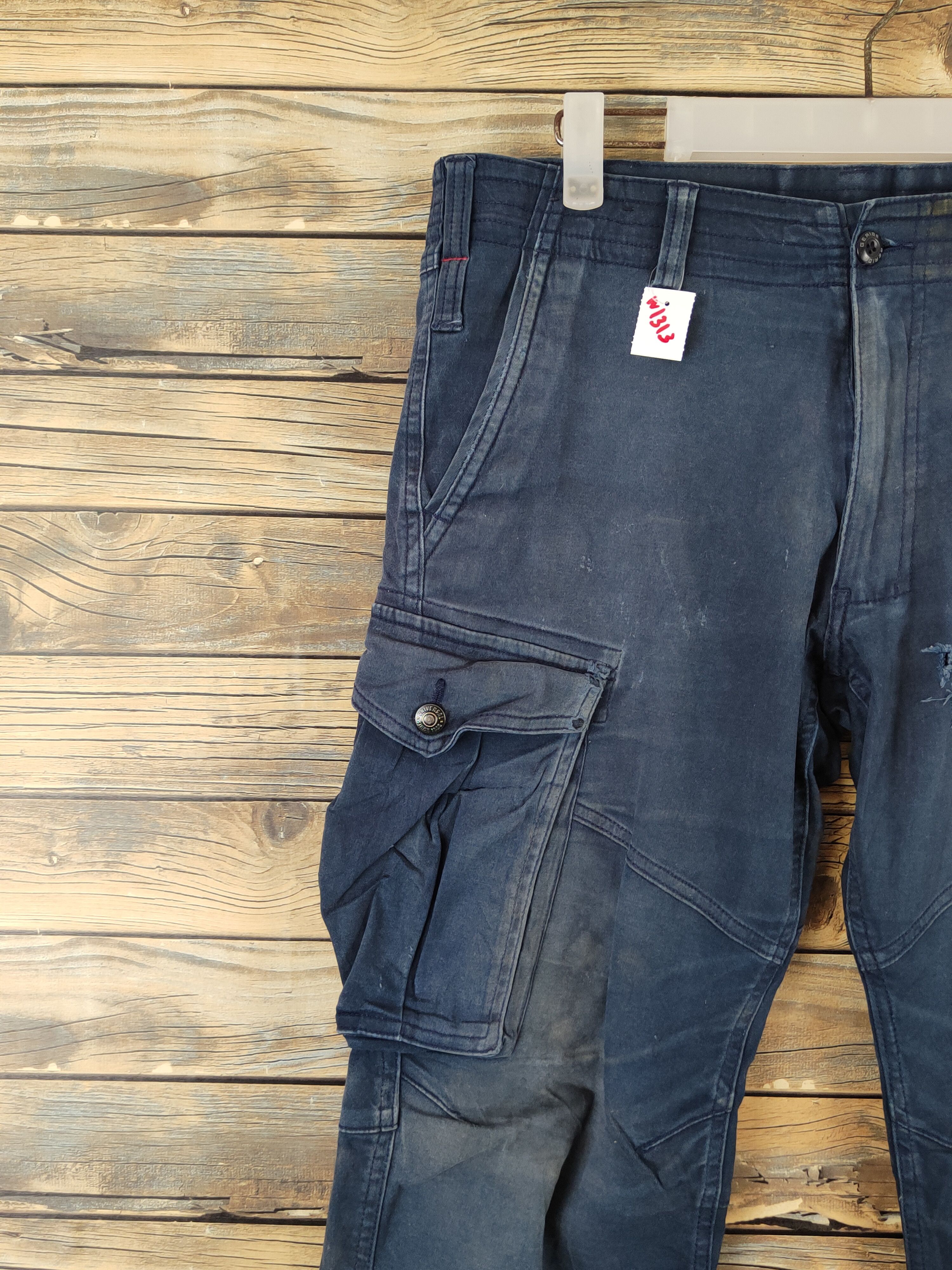 Japanese Brand Geride Navy Multipocket Tactical Cargo Pants #W1313 Size US 32 / EU 48 - 3 Thumbnail