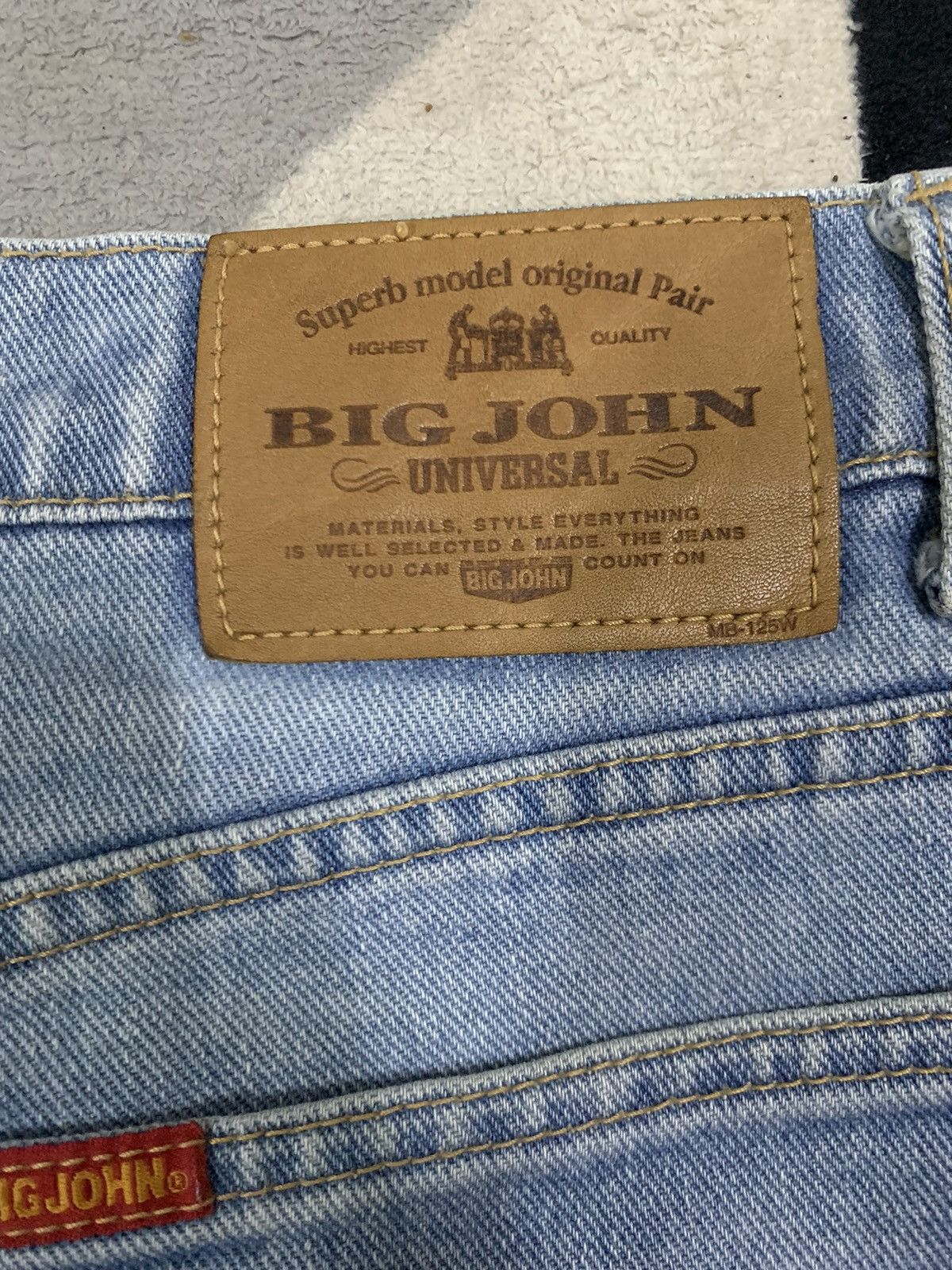 Big John Vintage 90s Big John Blue Wash Baggy Distressed Jeans Size US 31 - 13 Thumbnail