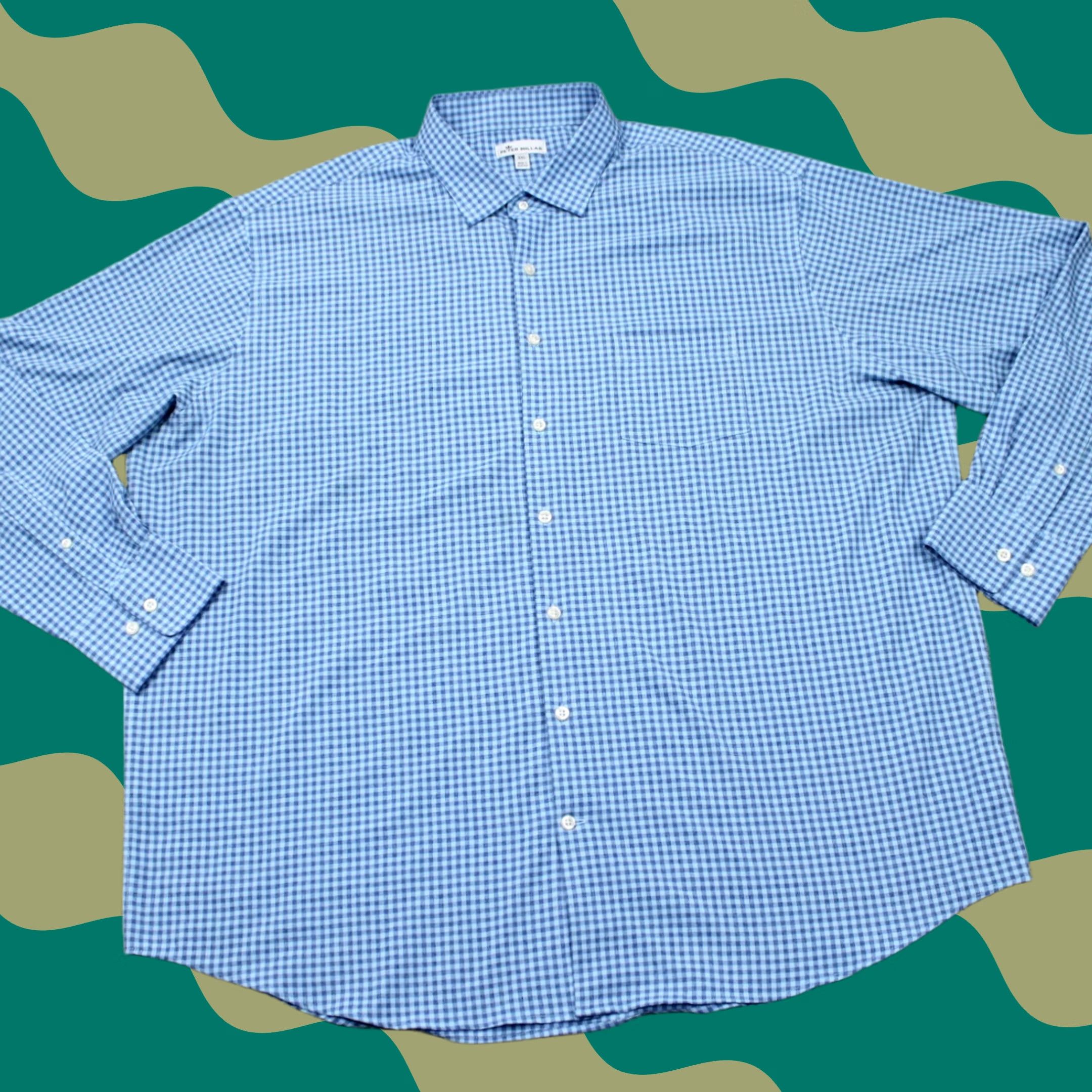Peter Millar Peter Millar Hills Performance Cotton Touch Sport Shirt Mens 2XL XXL Blue L/S Size US XXL / EU 58 / 5 - 1 Thumbnail