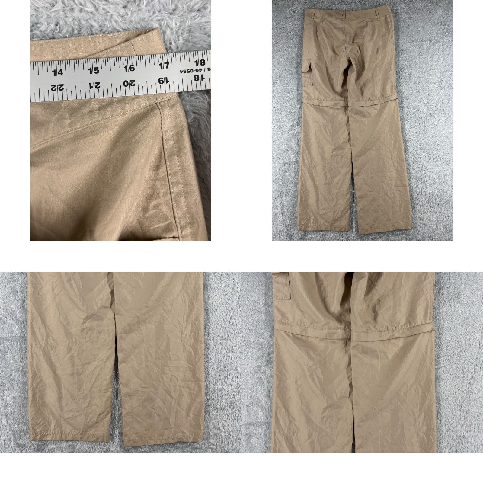 Vintage Balance Outdoor Pants Womens Medium Beige Convertible Cargo 100% Polyester Hike Size 32" / US 10 / IT 46 - 9 Thumbnail