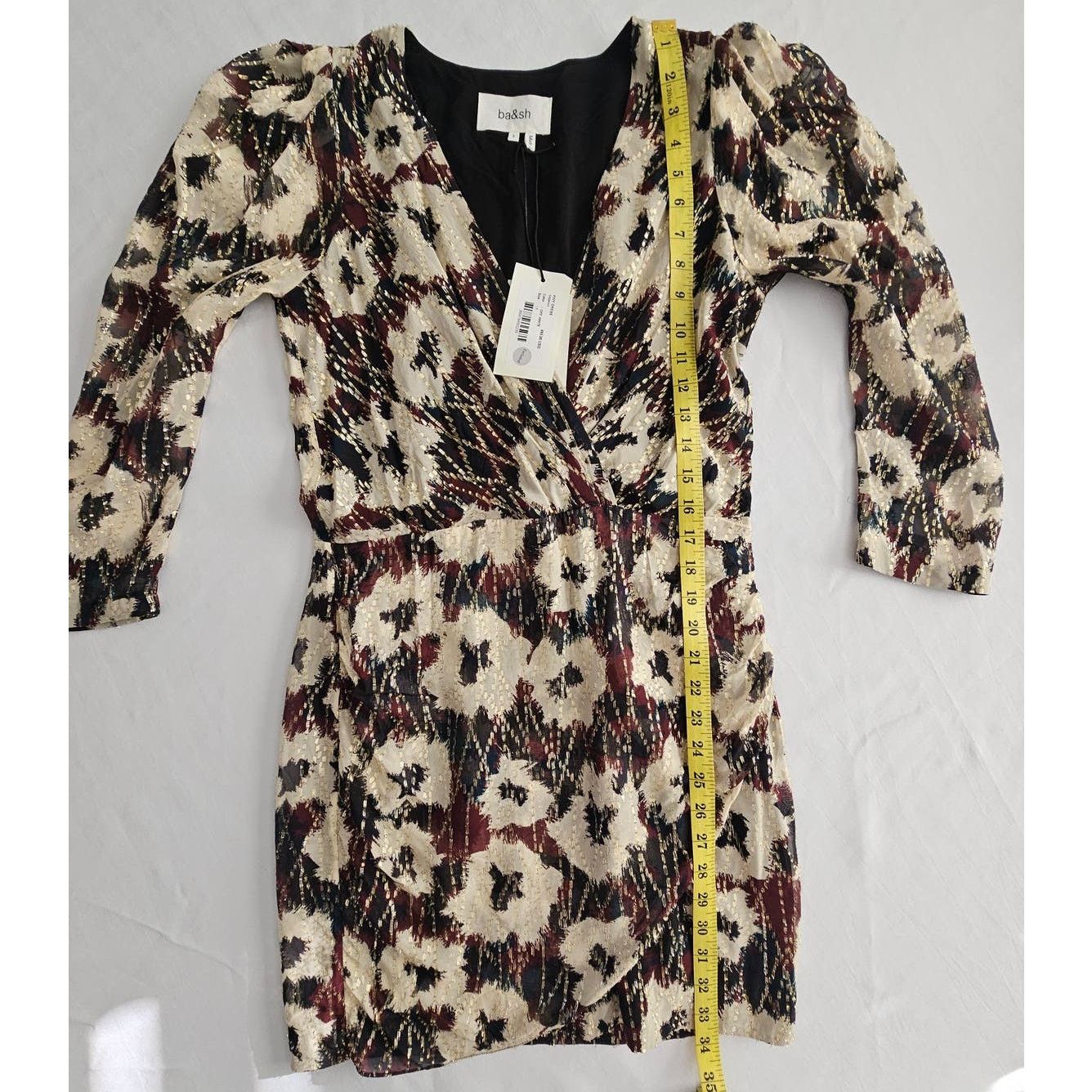 ba&sh ba&sh Kivy V-Neck Metallic Floral Mini Dress 1 4 S $495 Size S / US 4 / IT 40 - 10 Thumbnail