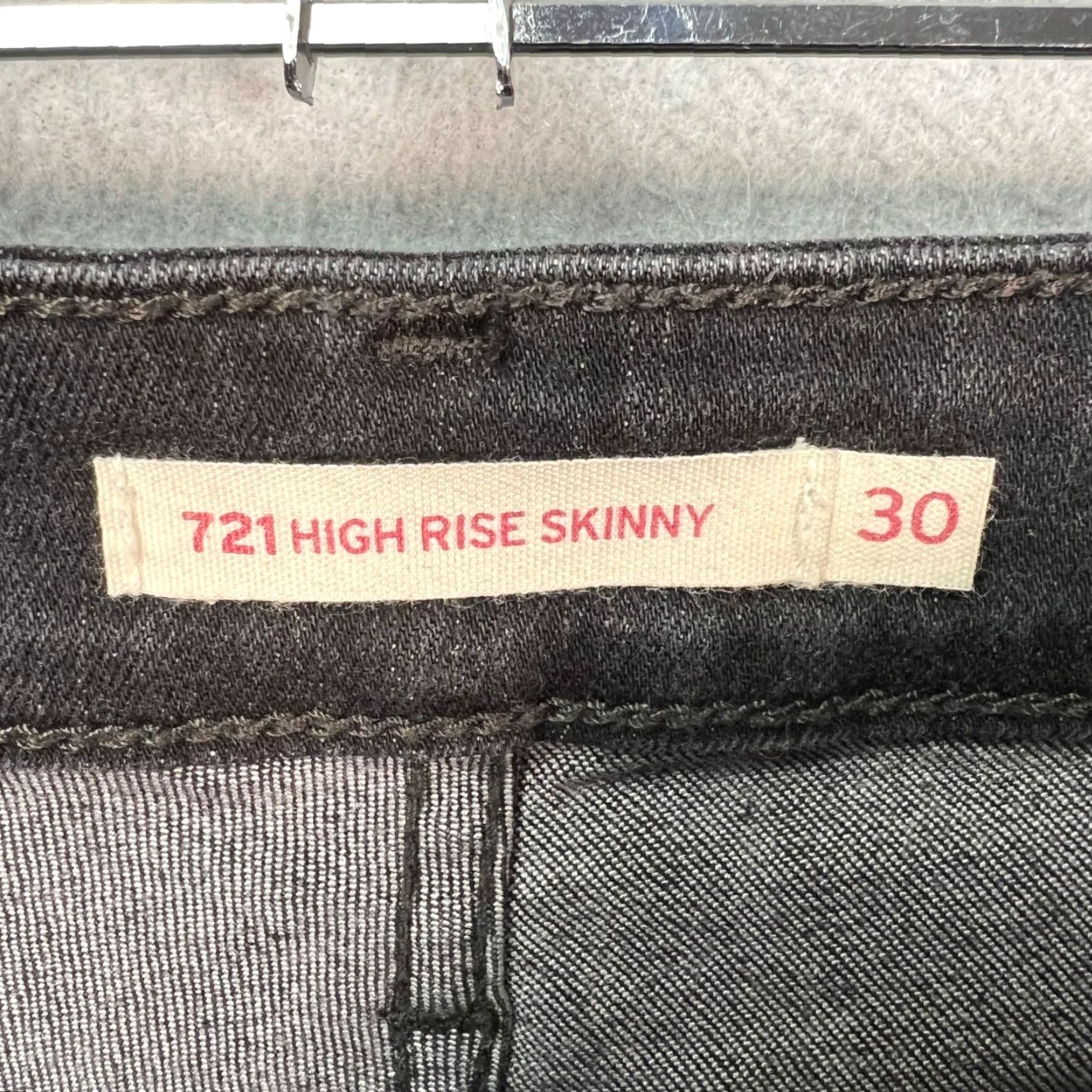 Levi's Levi's 721 Jeans Womens Size 30 High Rise Skinny Denim Gray/Black Cotton Blend 5-Pocket Stretch Modern Size 30" / US 8 / IT 44 - 3 Thumbnail