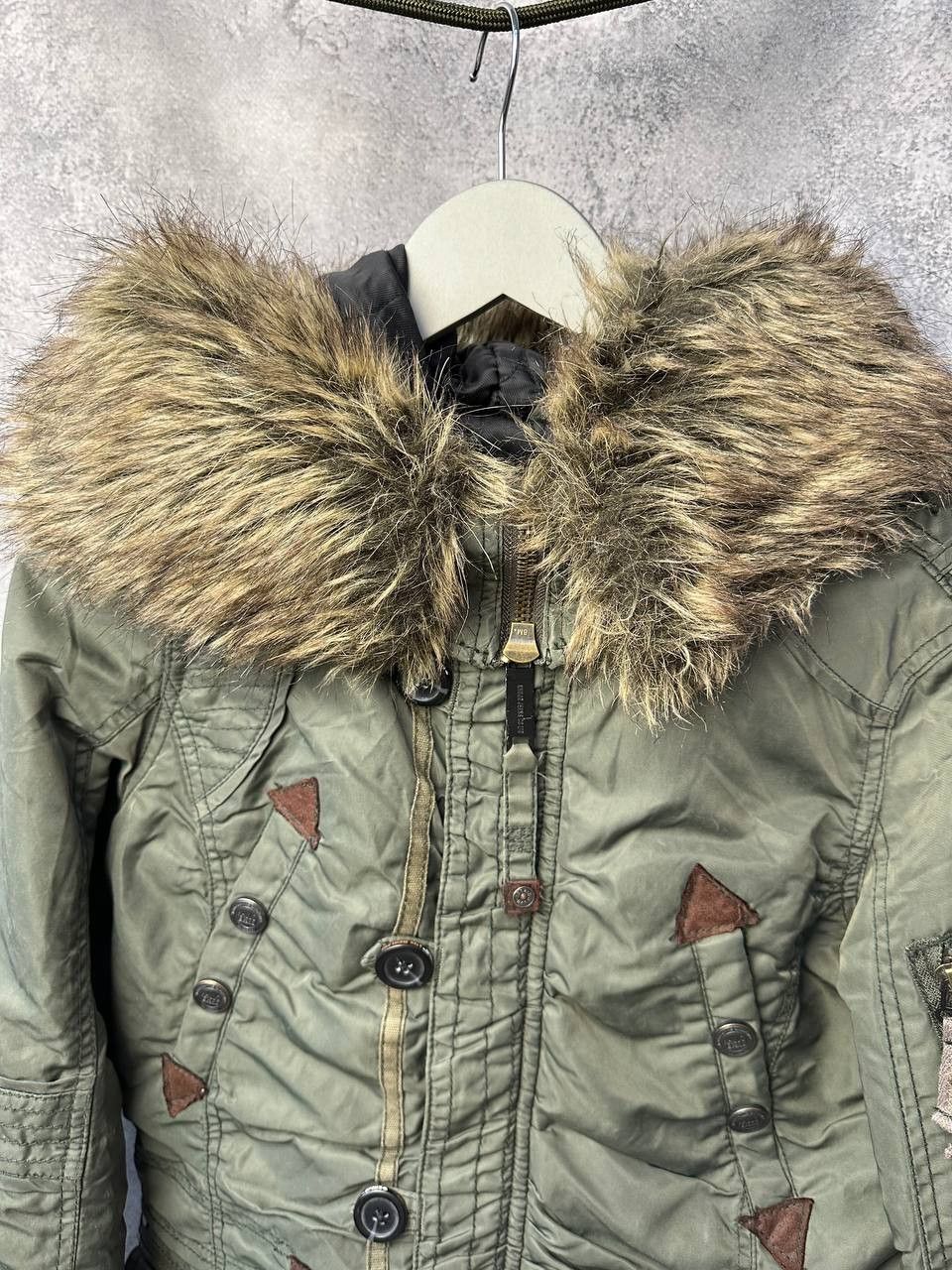 khujo Khujo Cille II Womens Hooded Jacket KHAKI Nylon Zip Fur Size M / US 6-8 / IT 42-44 - 5 Thumbnail