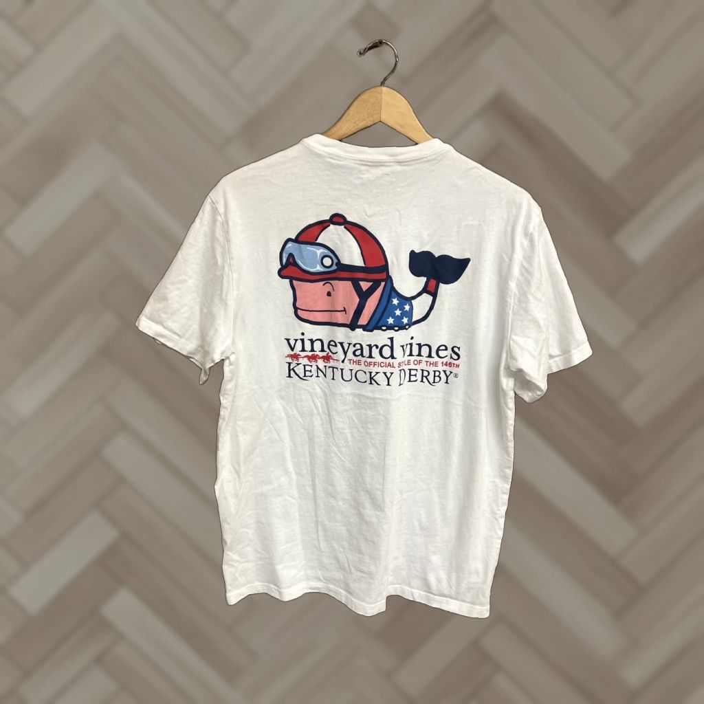 Vineyard Vines Vineyard Vines T-Shirt Mens White Short Sleeve 146th Kentucky Derby Whale Medium Size US M / EU 48-50 / 2 - 1 Thumbnail