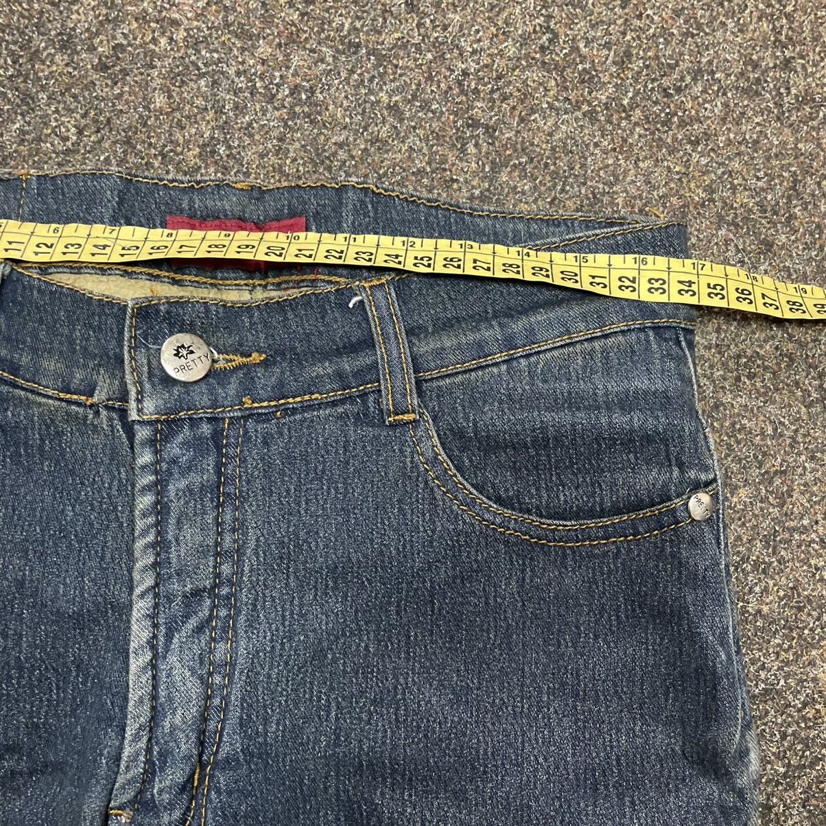 Vintage Vintage 90s Y2K Flared Jeans Wide Leg Distressed Grunge Logo Size 34" / US 12 / IT 48 - 6 Thumbnail