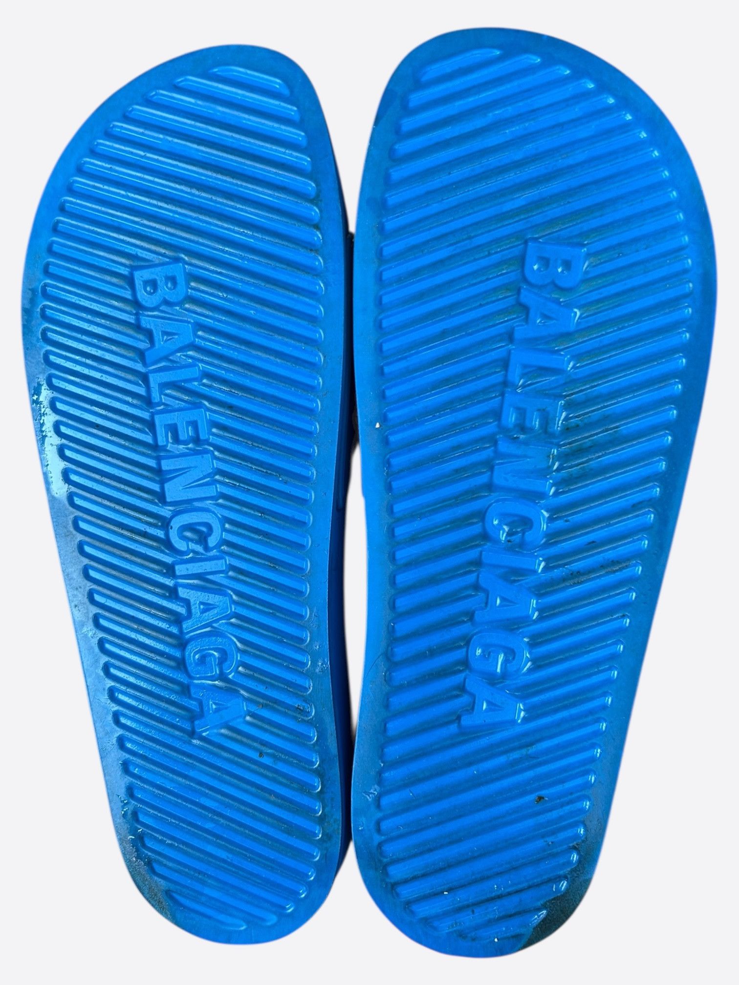 Balenciaga Blue & Black Logo Slides