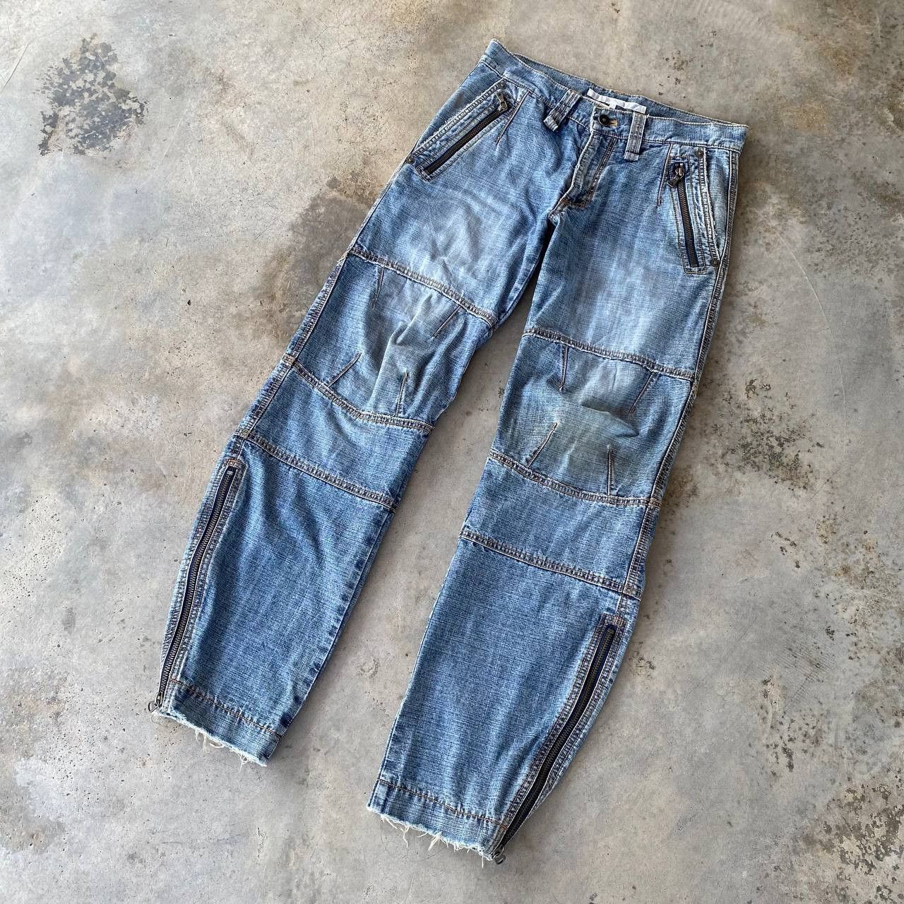5351 POUR LES HOMMES × Beauty Beast × Japanese Brand JAPANESE BUONA GIORNATA DISTRESSED BIKER JEAN ZIPPER ANKLE Size US 29 - 1 Thumbnail