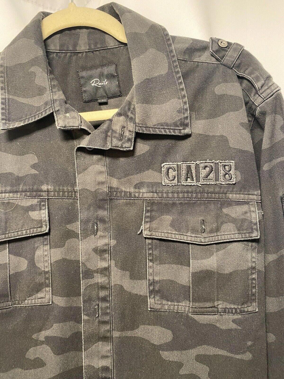 Rails Rails Gavin Black Gray Camo Printed Woven Shirt Jacket Large Size US L / EU 52-54 / 3 - 2 Thumbnail