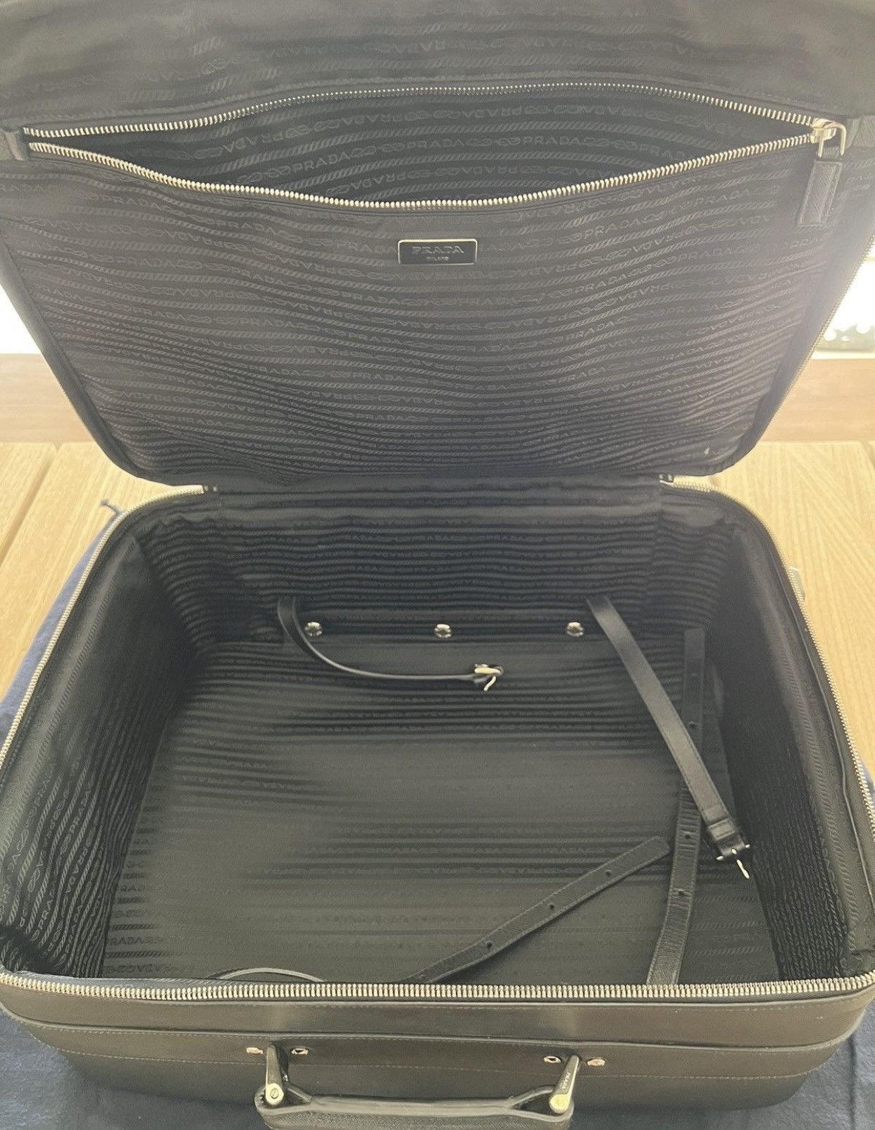 Prada Saffiano Leather Travel Suitcase | Carry On Size ONE SIZE - 9 Thumbnail