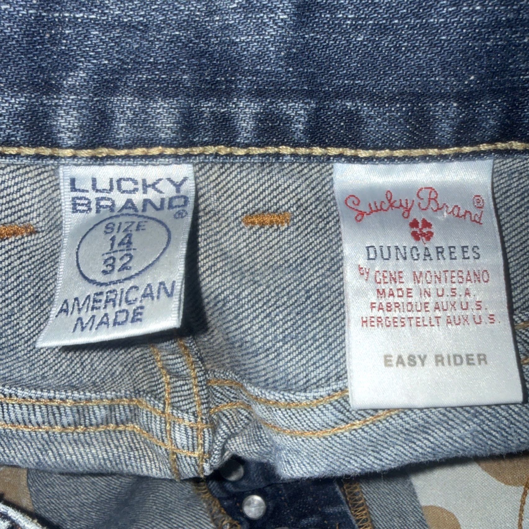 Lucky Brand VINTAGE Lucky Brand Jeans Easy Rider Buttonfly Womens Size 14x32 Blue Straight Size 36" / US 14 / IT 50 - 5 Thumbnail