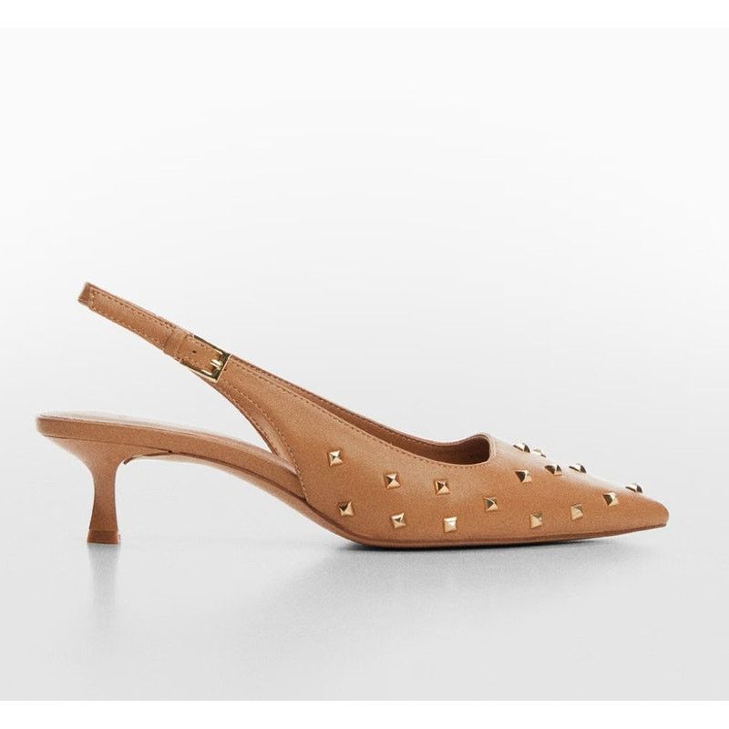 Zara Mango Studded Pointed Toe Slingback Kitten Heels NWT Size US 9.5 / IT 39.5 - 16 Thumbnail