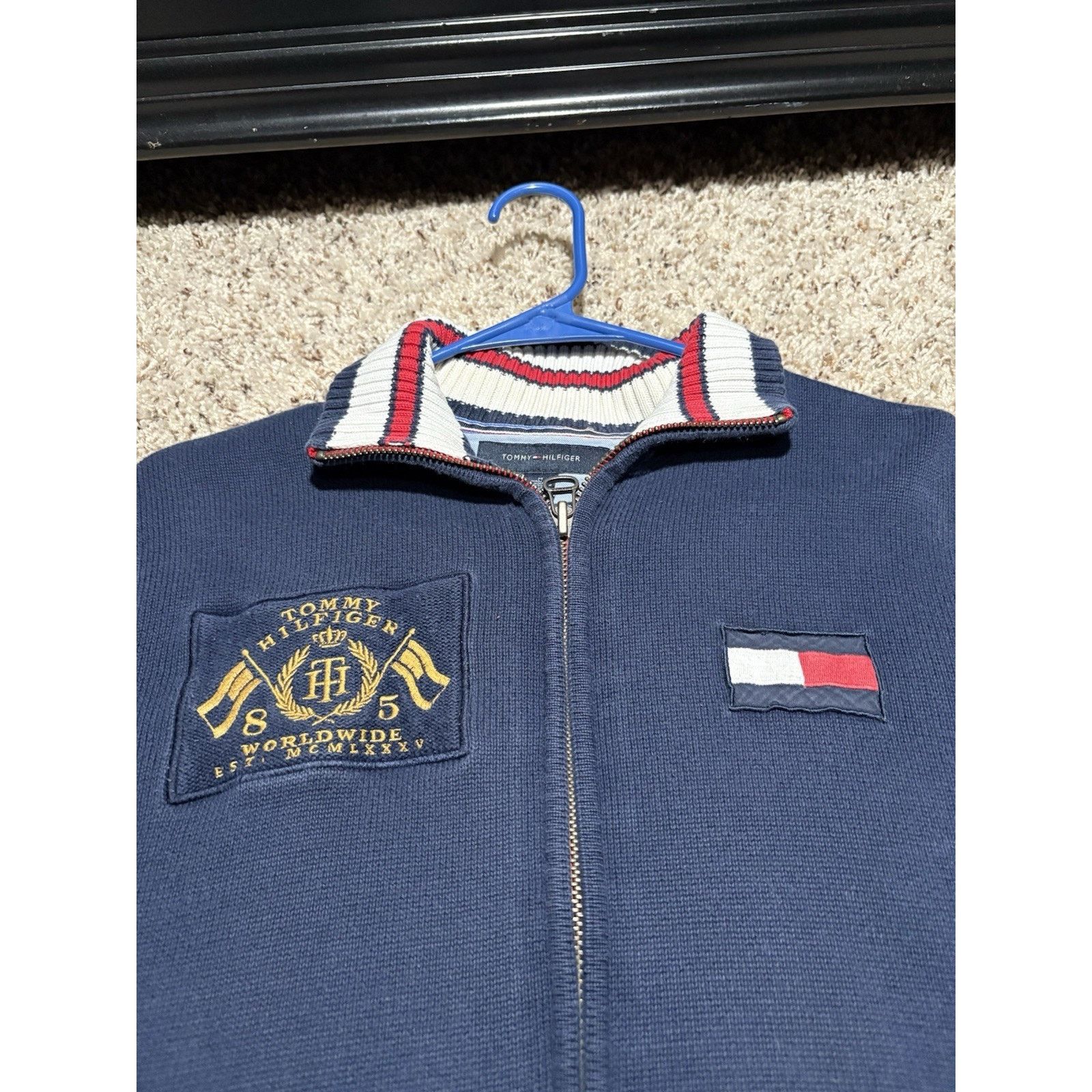Tommy Hilfiger Tommy Hilfiger Full Zip Varsity Jacket Sweater Size US M / EU 48-50 / 2 - 2 Thumbnail