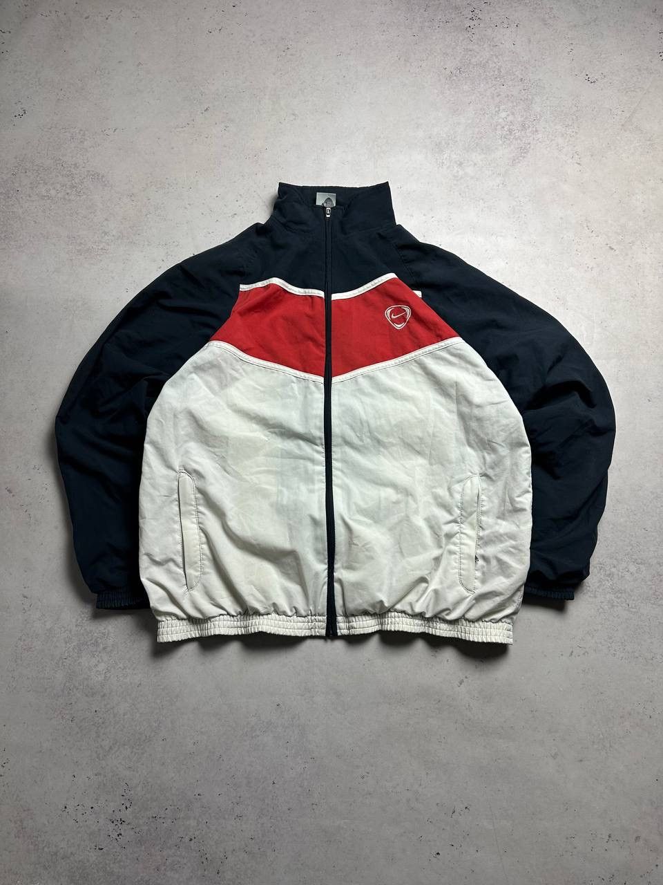 Nike × Vintage Vintage Nike Swoosh Olympic Boxy Jacket Y2K L Size US L / EU 52-54 / 3 - 1 Thumbnail