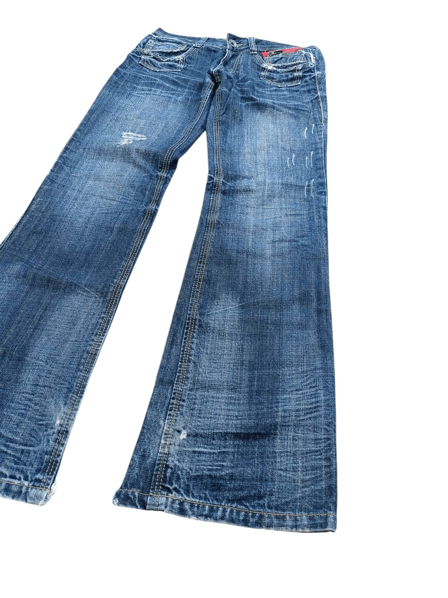 If Six Was Nine × Japanese Brand × Le Grande Bleu (L.G.B.) FLARED Distressed Japanese Brand RUSS-K Bootcut Denim Size US 30 / EU 46 - 1 Thumbnail