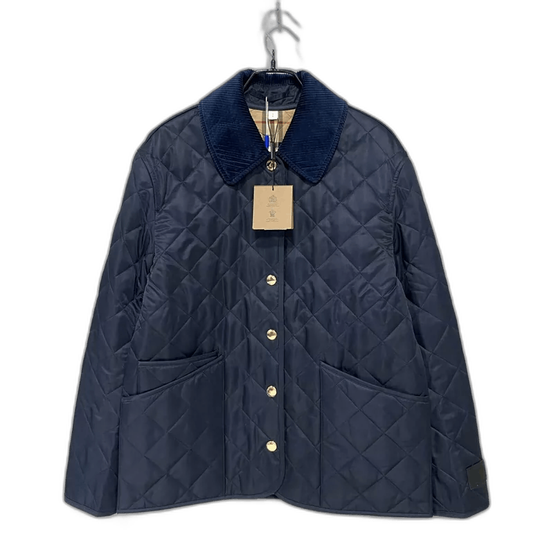 Burberry Navy Blue Quilted Cotton Jacket by Burberry Size US S / EU 44-46 / 1 - 1 Thumbnail